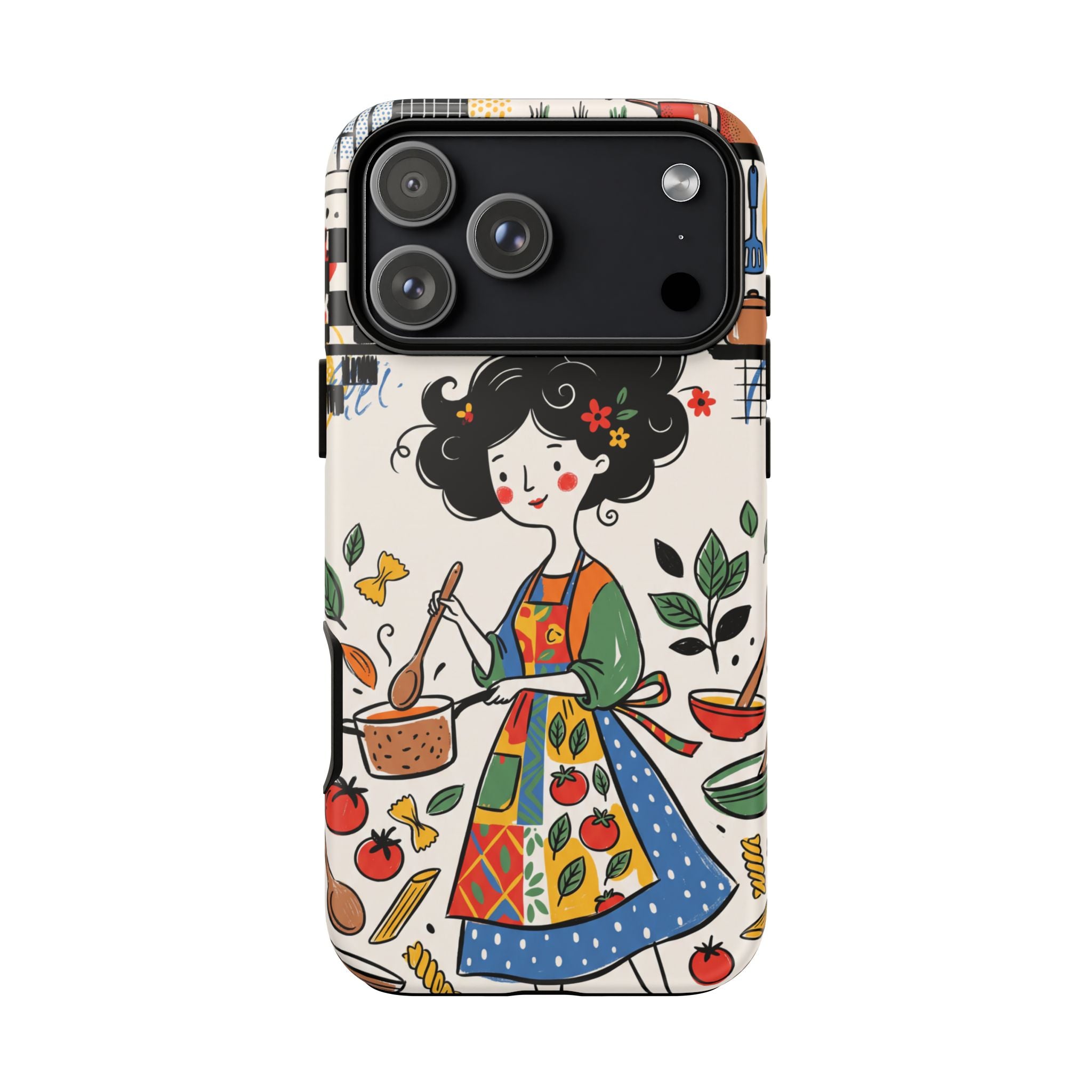Whimsical Chef Kitchen Illustration iPhone Case