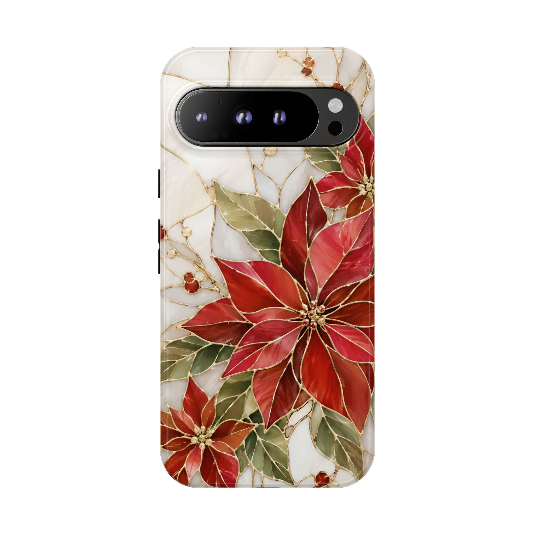 Poinsettia Google Pixel Phone Case | Christmas Floral Cover