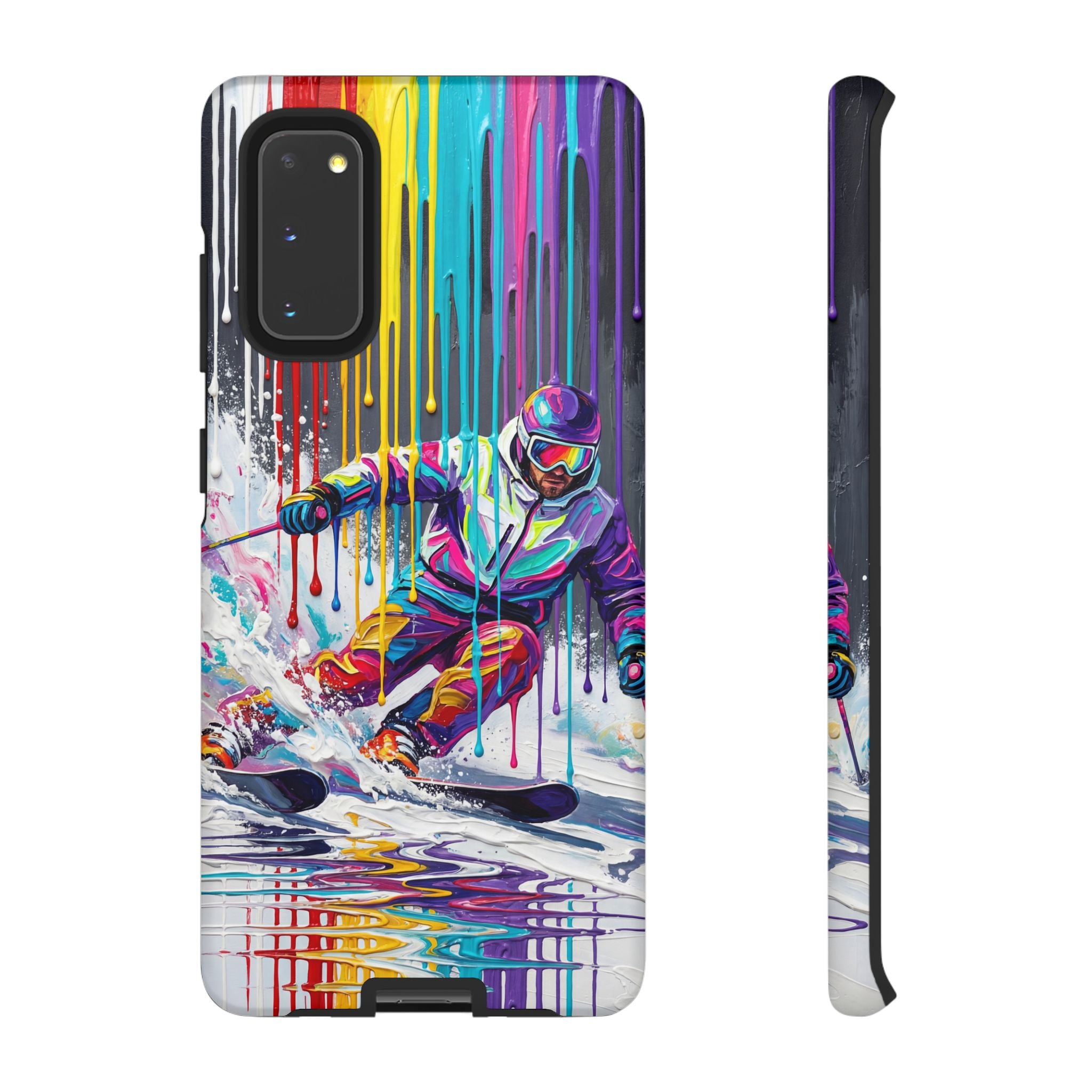 Colourful Skiing Drip Art Tough Samsung Galaxy Phone Case