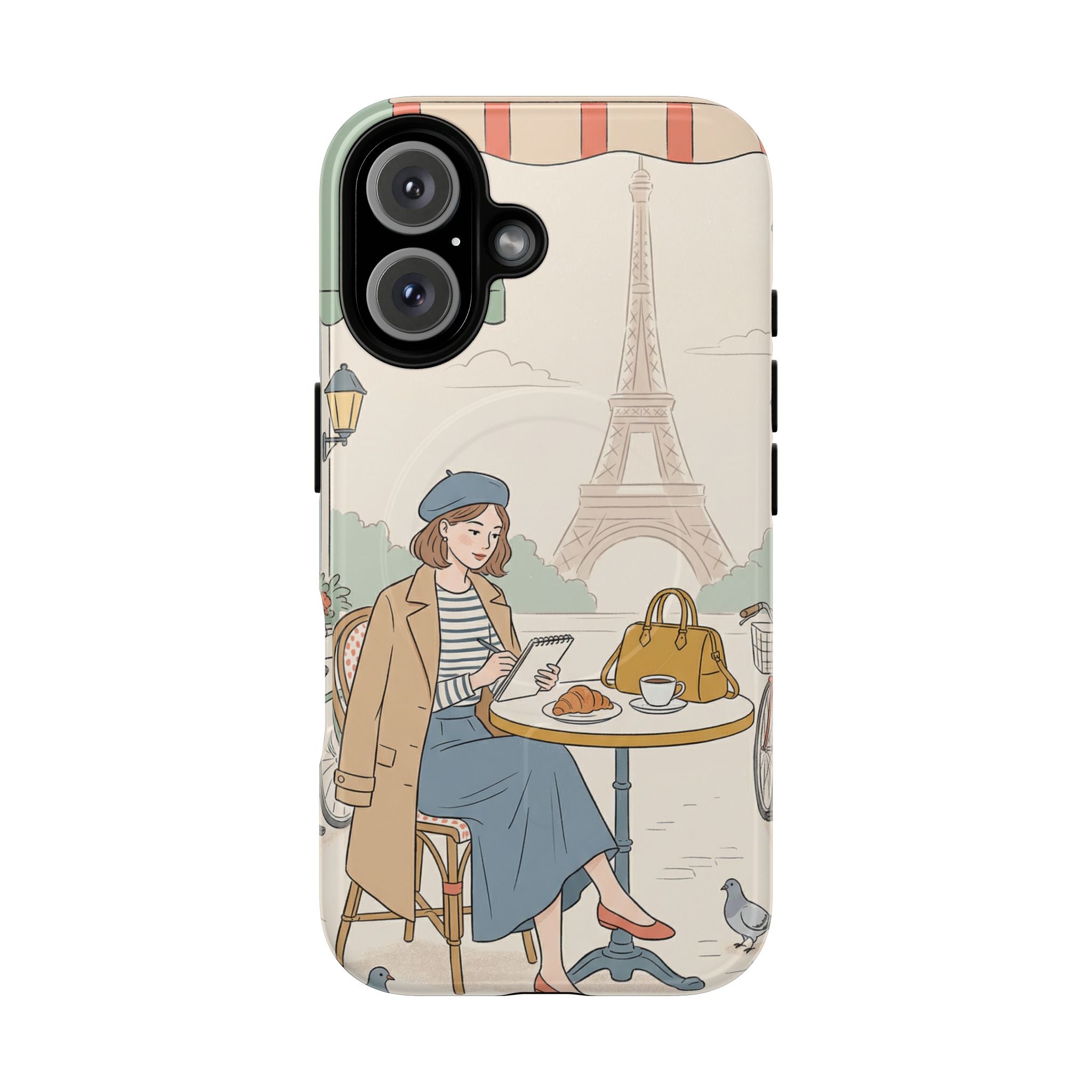 Paris Cafe MagSafe iPhone Case | Cute Vintage Eiffel Tower Travel