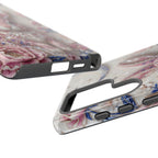 Floral Moon Rabbit Tough Samsung Galaxy Phone Case | Pink Boho Bunny Protective Cover