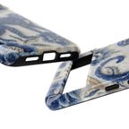 Custodia per telefono Google Pixel Scimmia Zodiaco Asiatico | Custodia protettiva artistica in porcellana blu e bianca | Regalo Anno della Scimmia