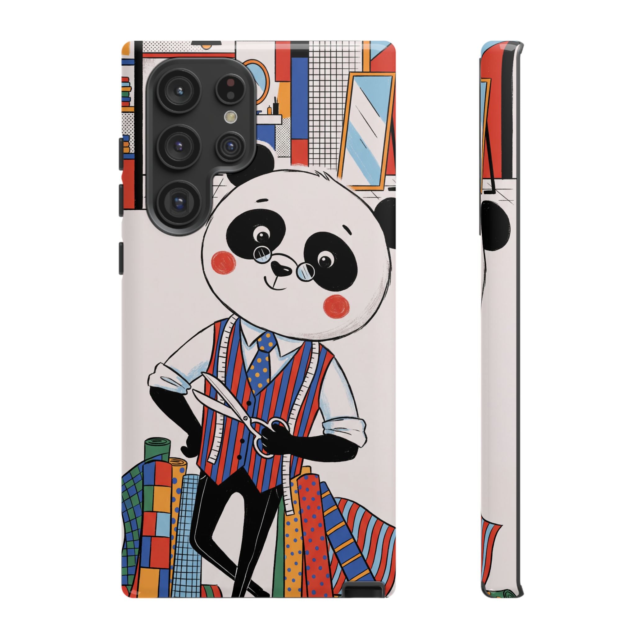 Panda Tailor Samsung Galaxy Phone Case | Cute Seamstress Cartoon