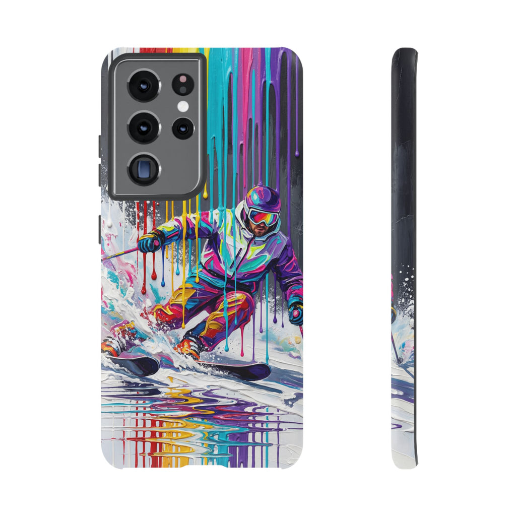 Colourful Skiing Drip Art Tough Samsung Galaxy Phone Case