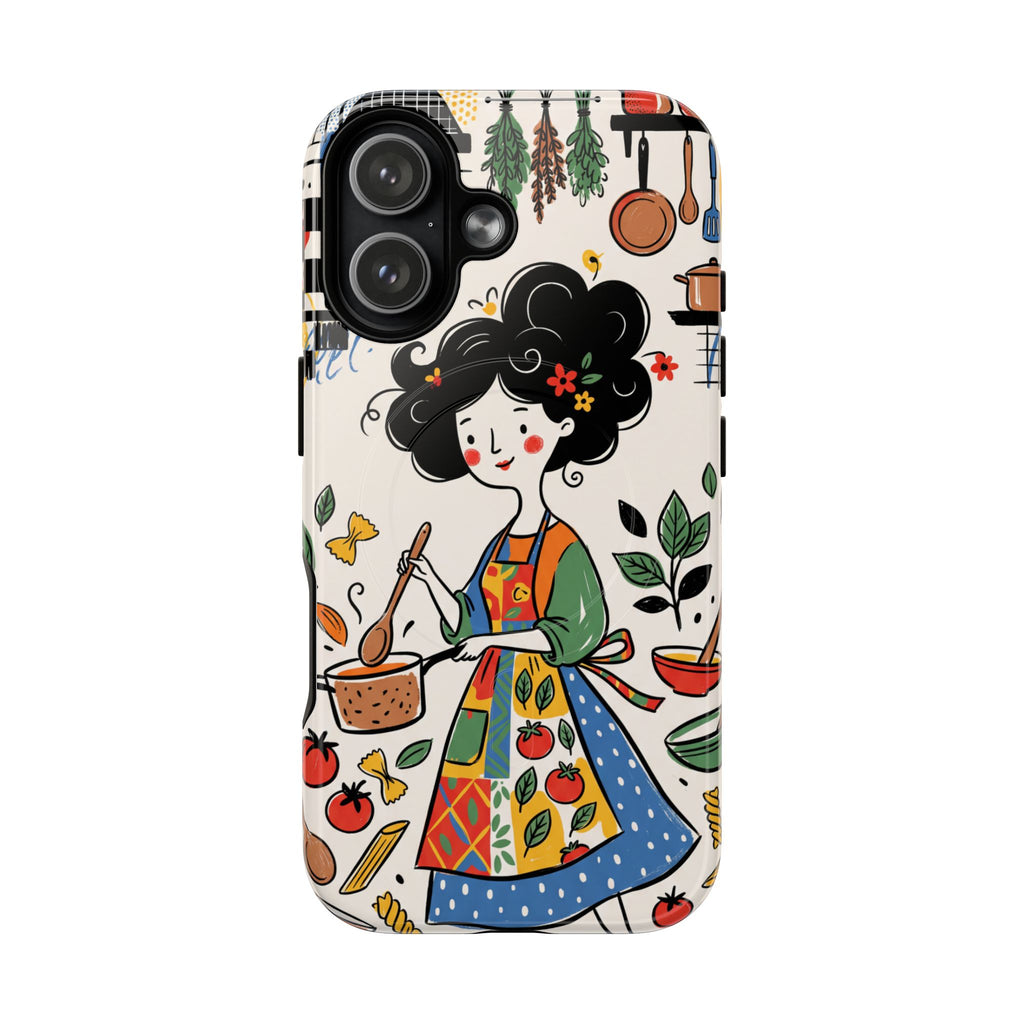 Whimsical Chef Kitchen Illustration MagSafe iPhone Case