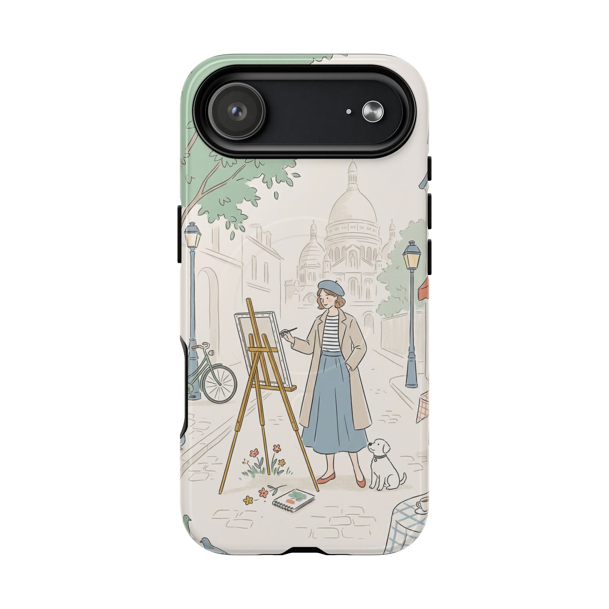 Artist in Paris MagSafe iPhone Case | Vintage Painter Street Scene Protective Cover