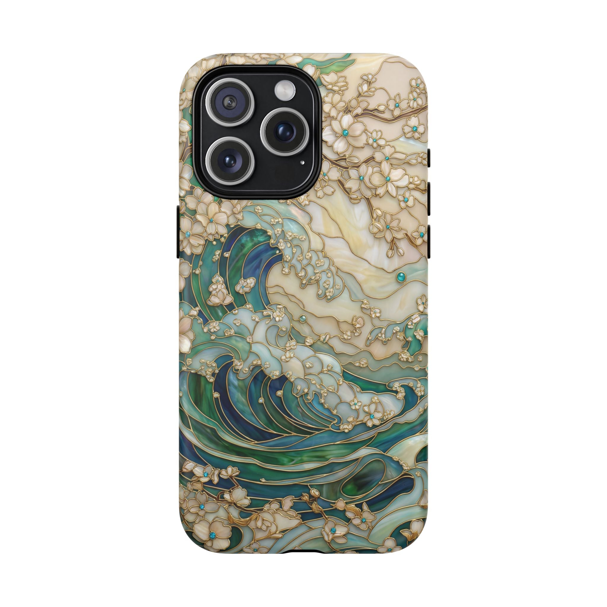 Custodia MagSafe per iPhone Ocean Wave — Custodia resistente con design artistico color acquamarina