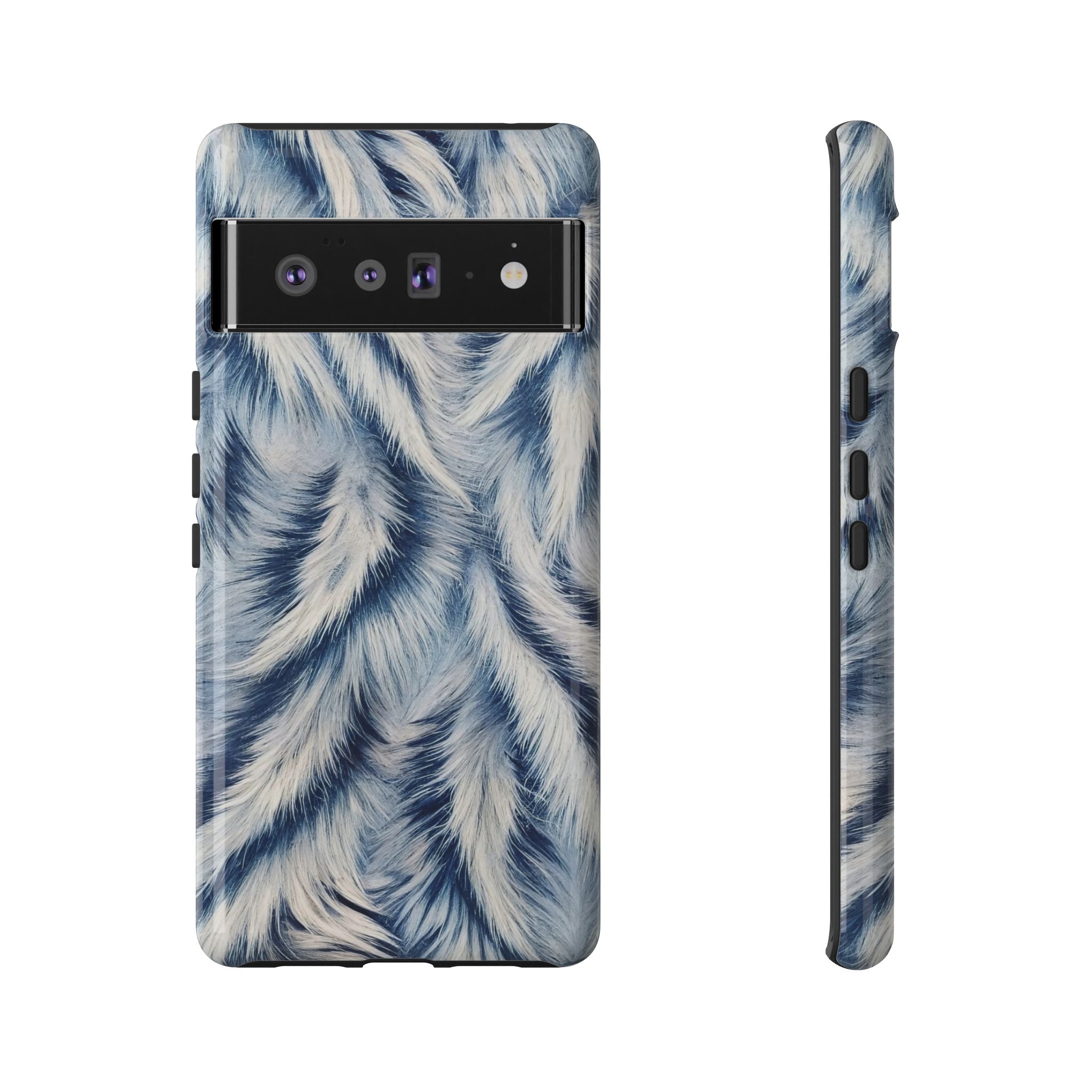 Blue Faux Fur Texture Protective Tough Google Pixel Case