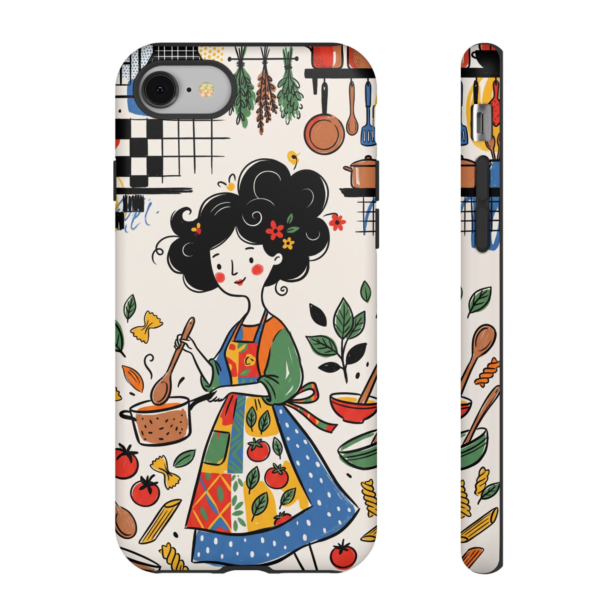Whimsical Chef Kitchen Illustration iPhone Case