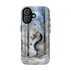 Dragon Stained Glass iPhone Case — Blue Winter Forest Protective Cover