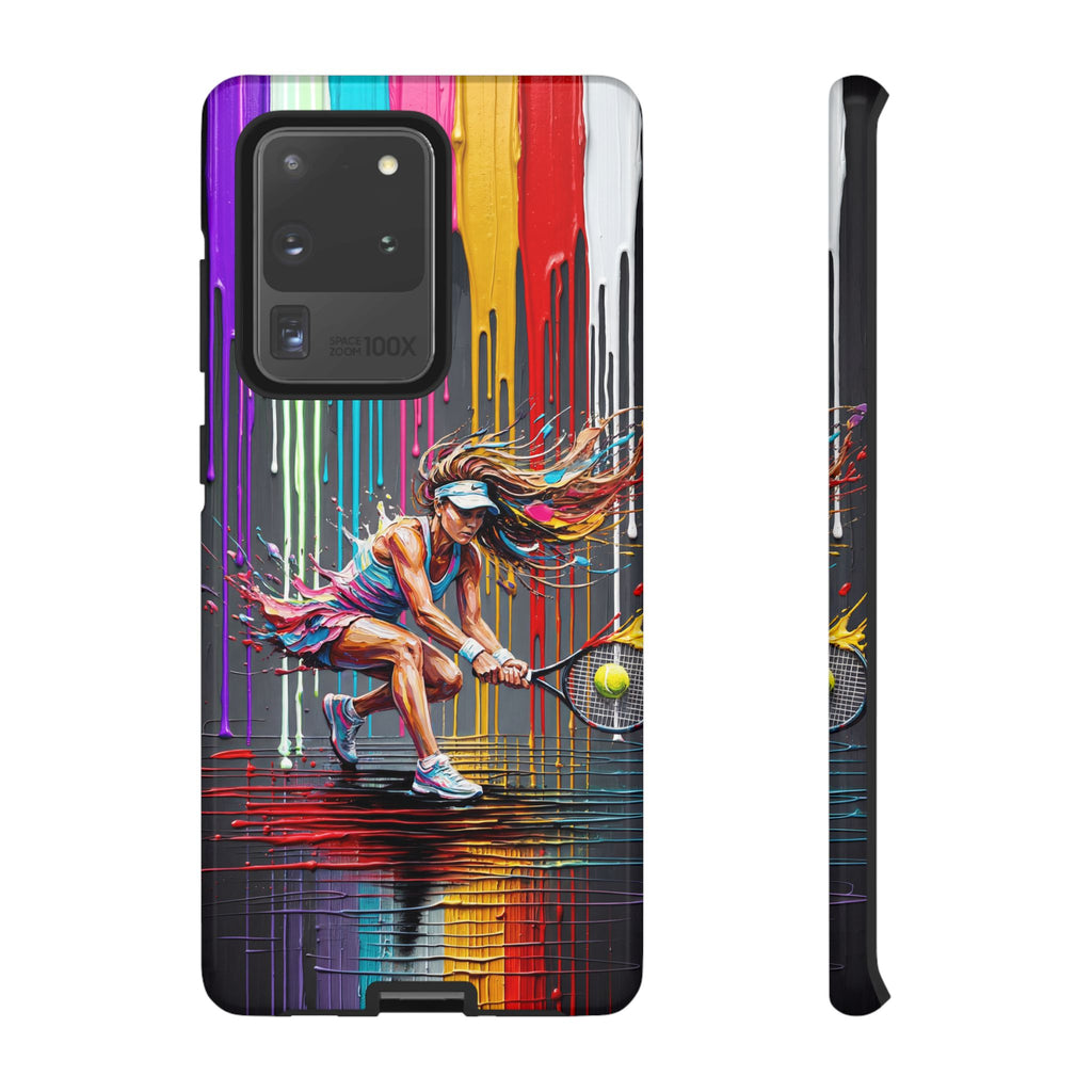Colour Splash Tennis Samsung Galaxy Phone Case | Vibrant Female Player Art