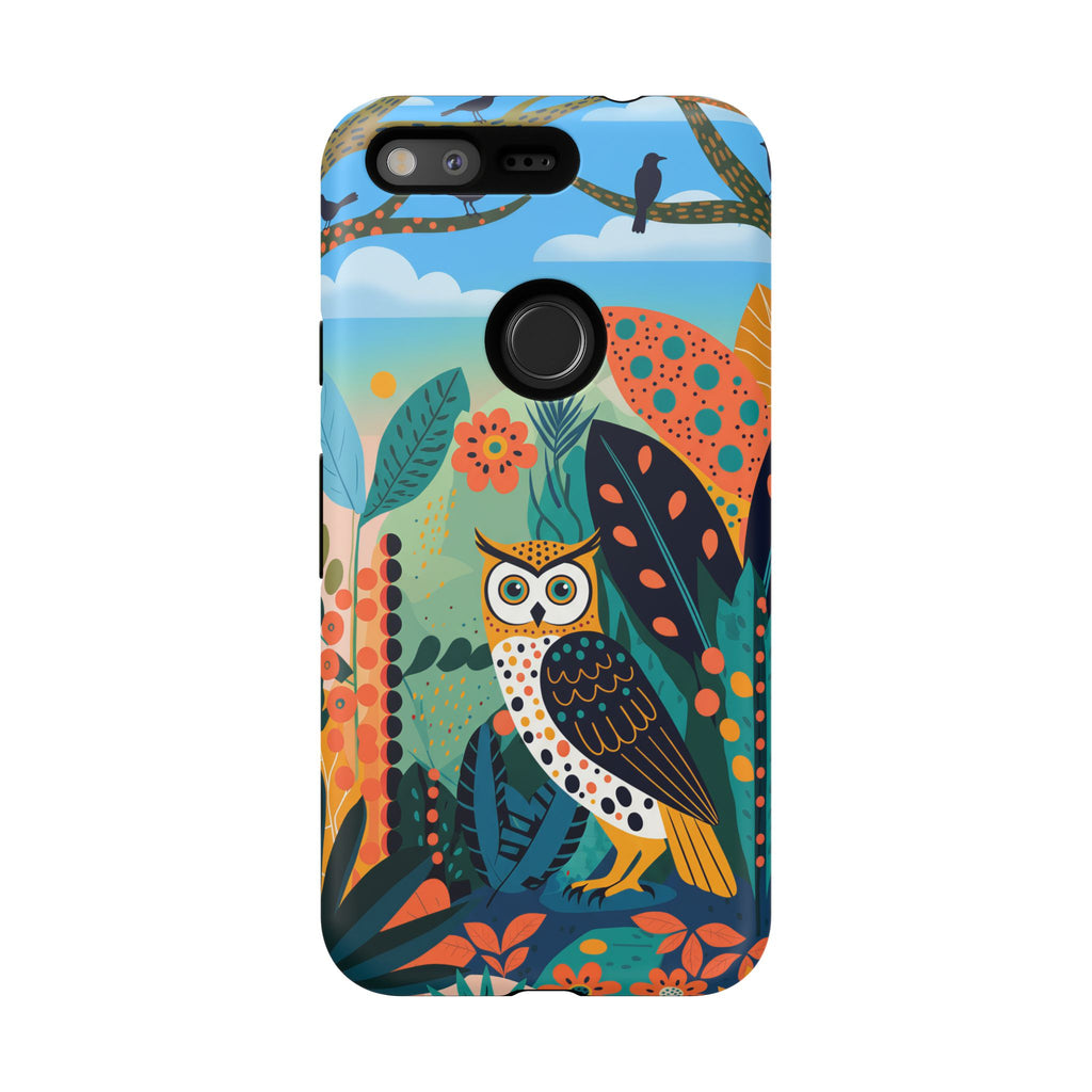 Botanical Forest Colourful Owl Google Pixel Phone Case