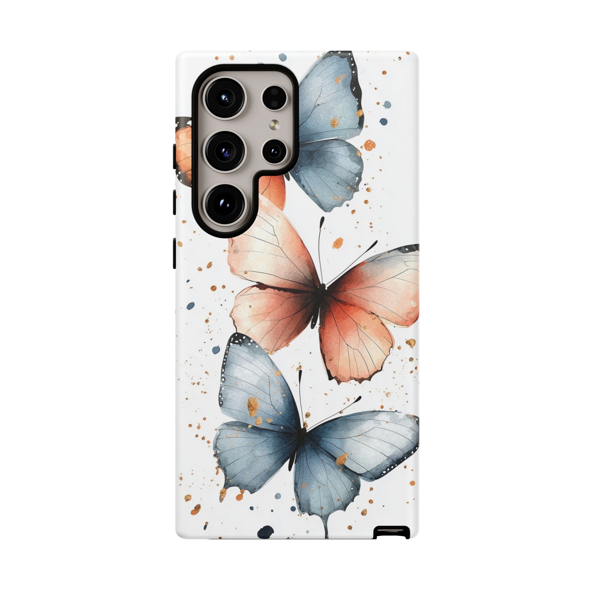 Watercolour Blue & Peach Butterfly Tough Samsung Galaxy Case