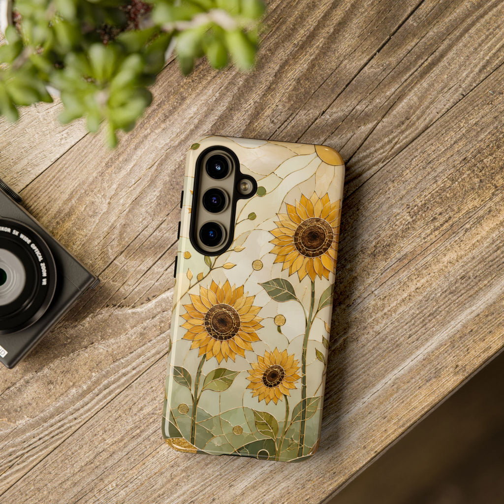 Sunflower Samsung Galaxy Phone Case | Stained Glass Floral Phone Case
