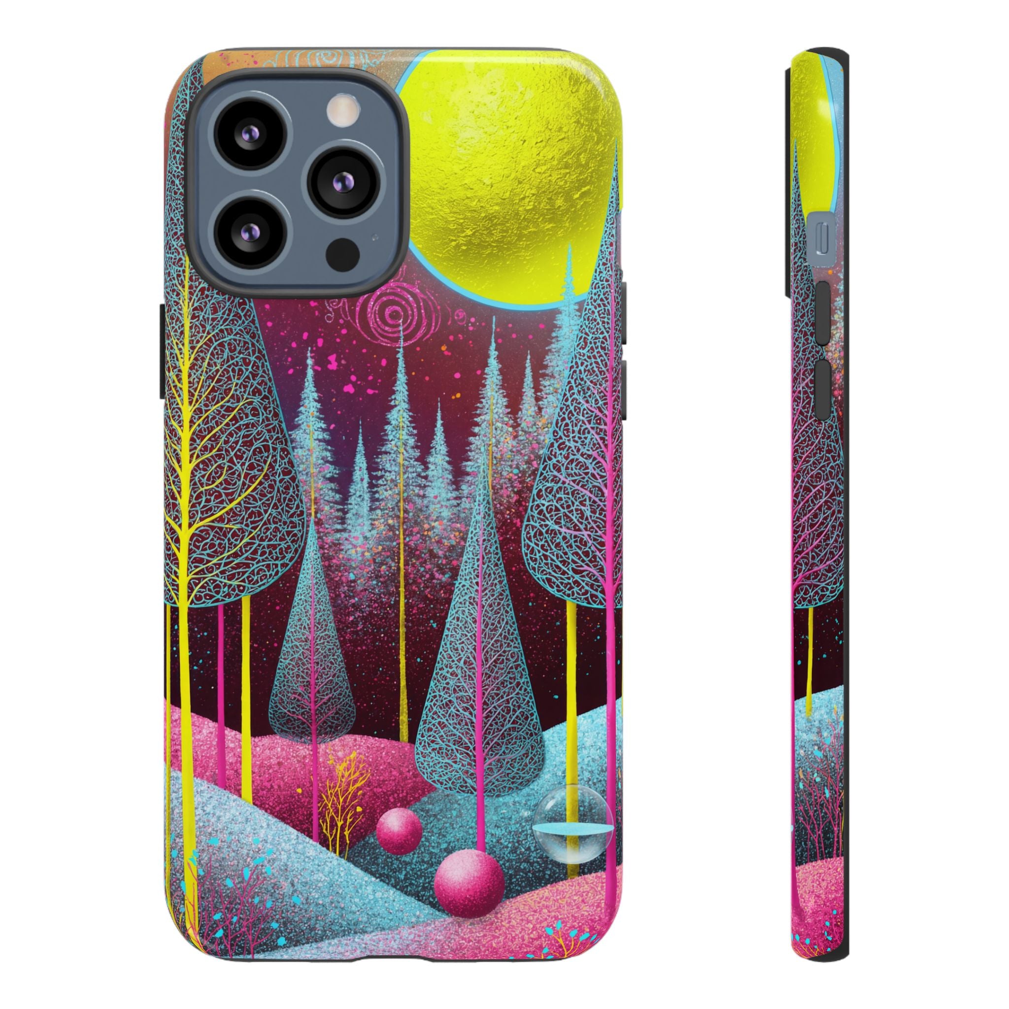 Neon Dreamscape Forest iPhone Case
