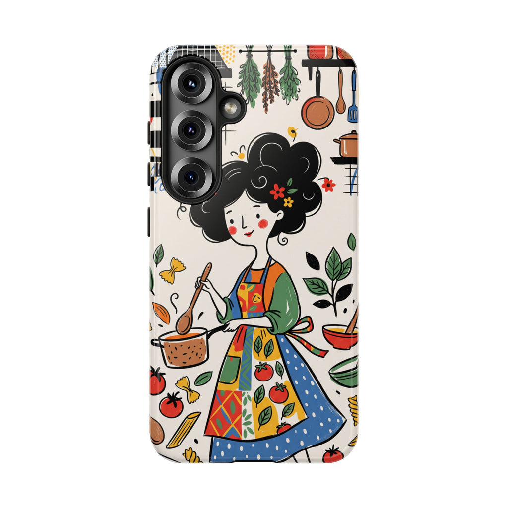 Whimsical Chef Kitchen Illustration Samsung Galaxy Phone Case