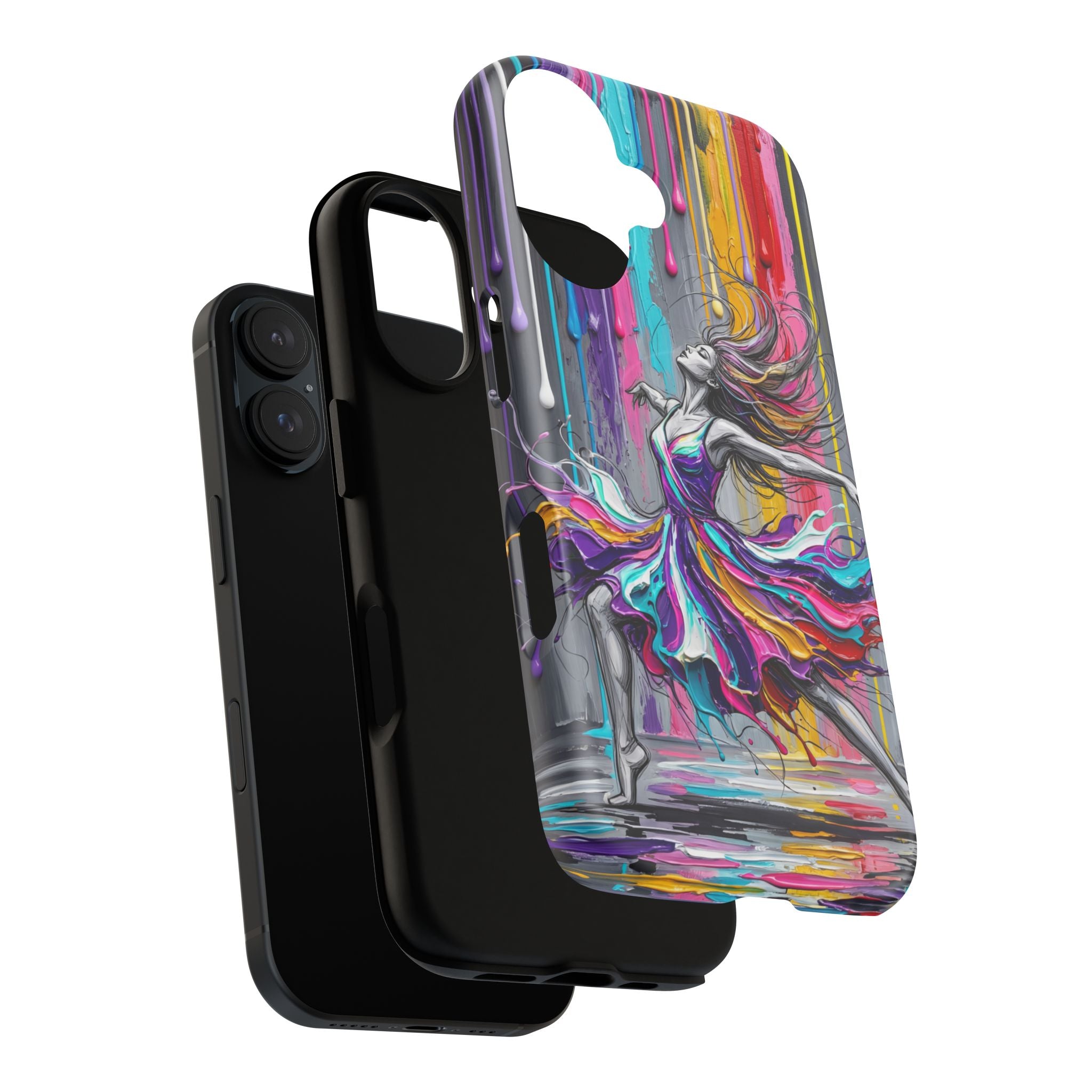 Colorful Dancer Tough MagSafe iPhone Case | Vibrant Drip Art Protective Cover