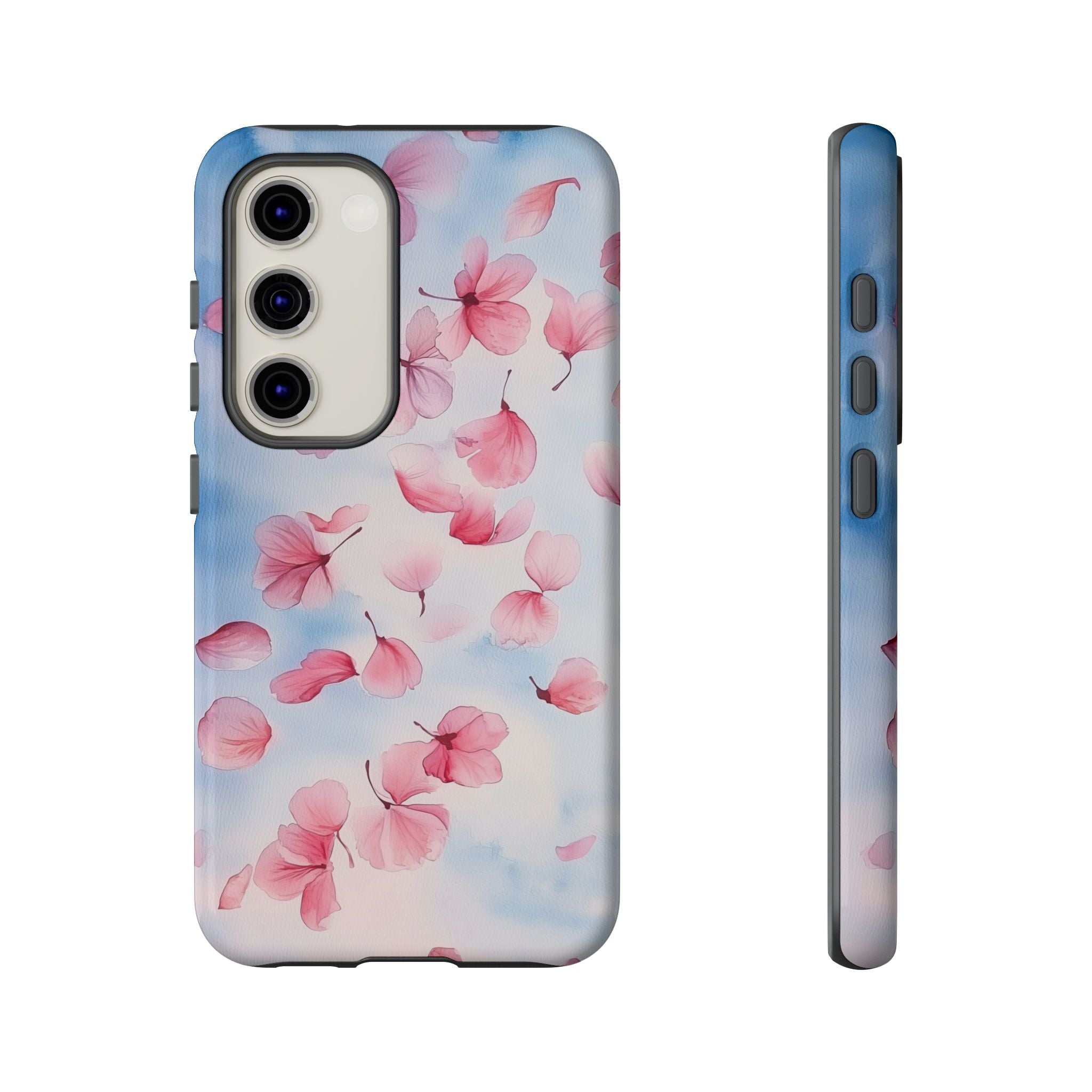 Floral Petal Tough Samsung Galaxy Case | Pink Falling Blossoms