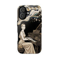 Elegant Piano Woman iPhone Case | Vintage Art Deco Music Design