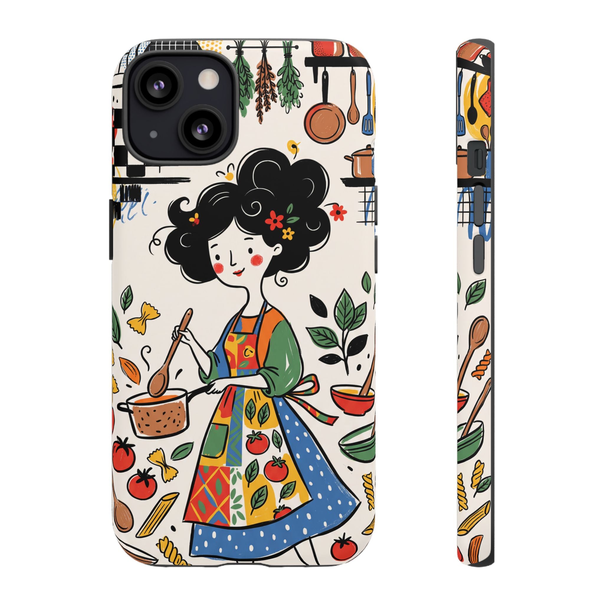 Whimsical Chef Kitchen Illustration iPhone Case