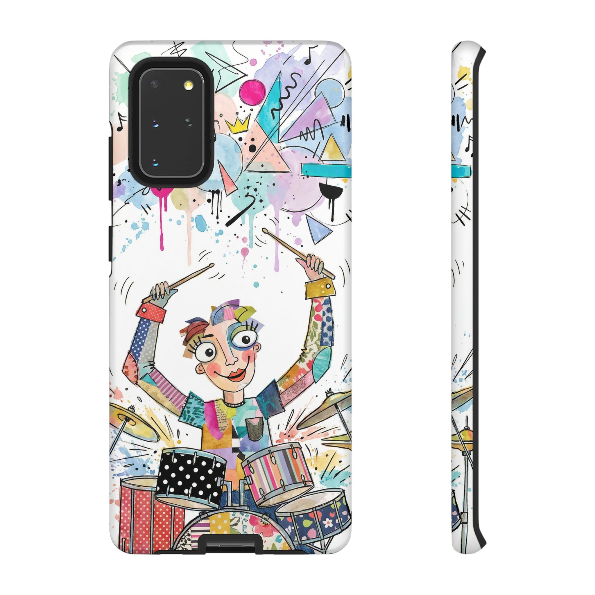 Drummer Boy Samsung Galaxy Phone Case | Colorful Cartoon Drum Kit Protective Cover
