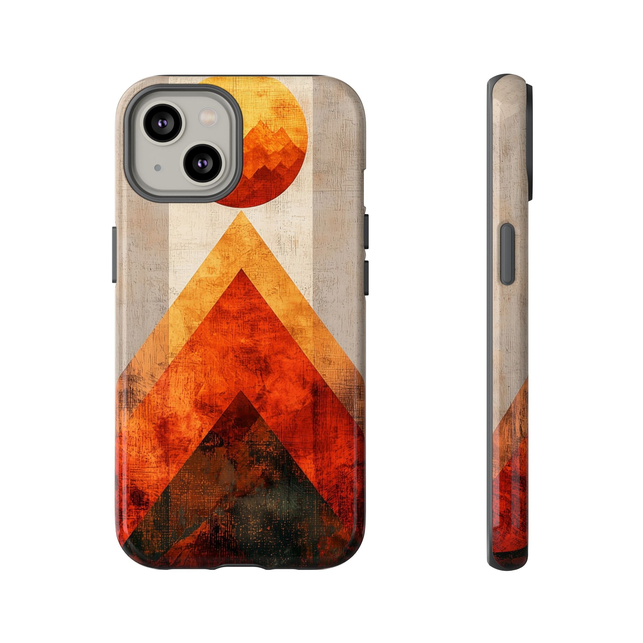Retro Geometric Sunset iPhone Case