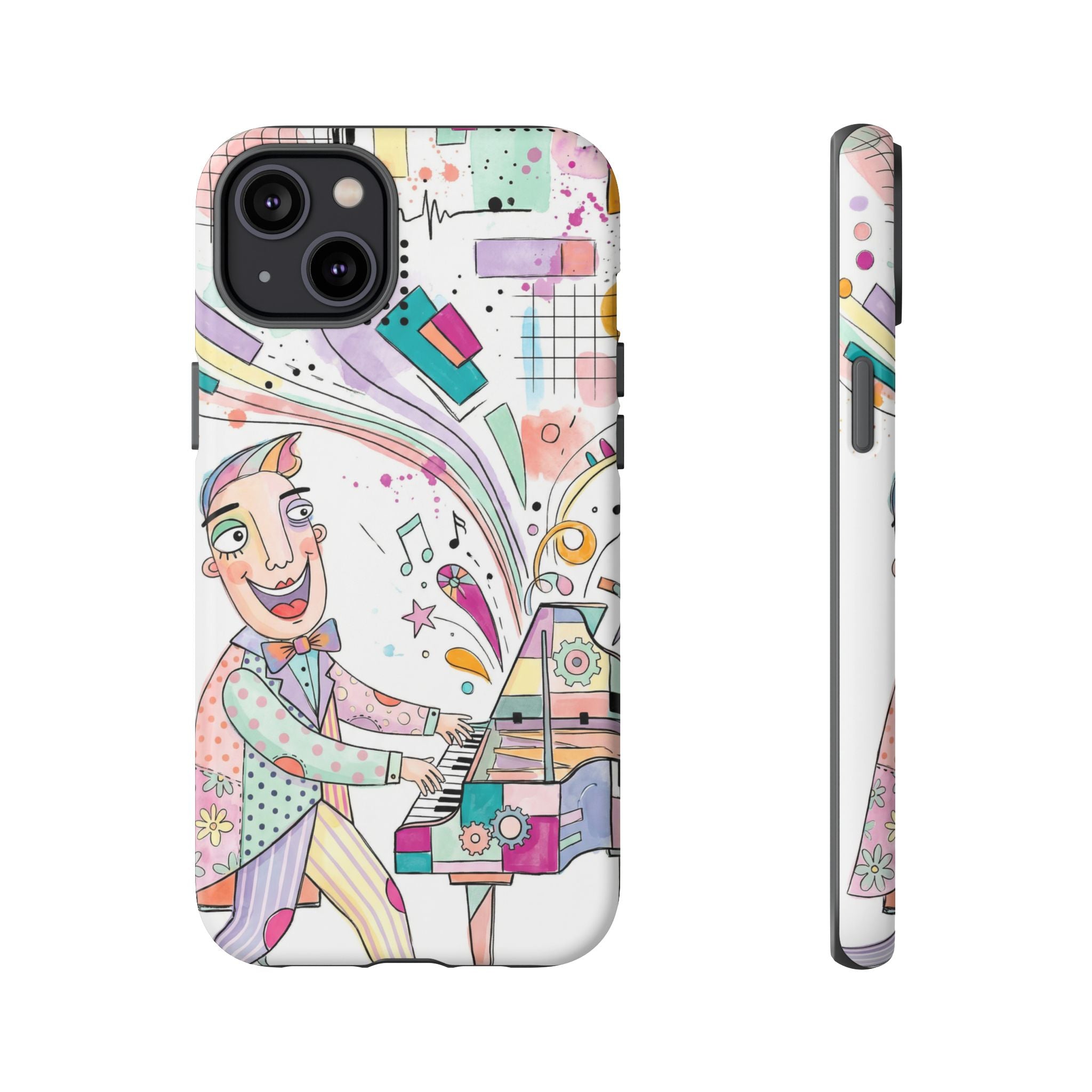 Musical Pianist iPhone Case | Colorful Whimsical Piano Art