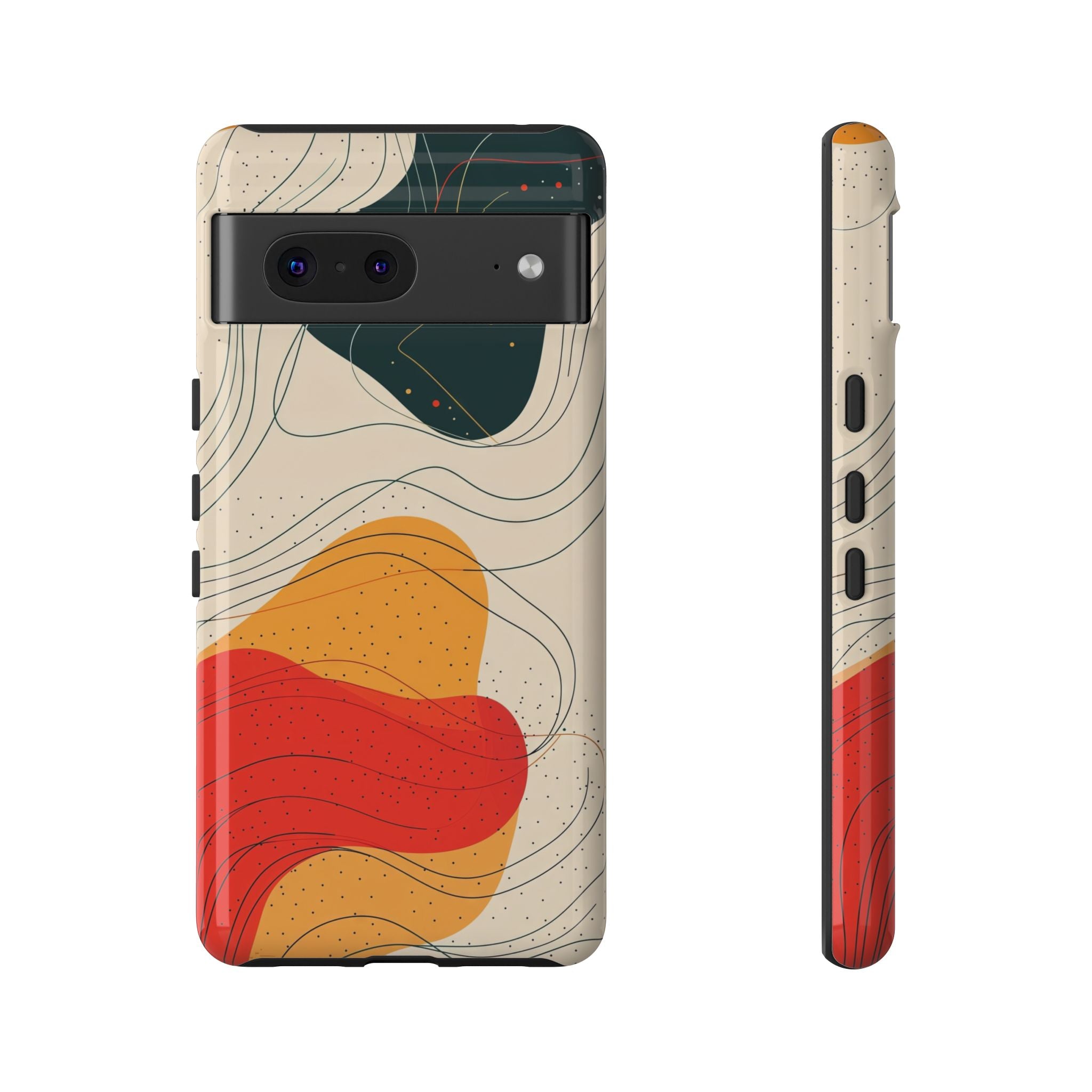 Abstract Retro Waves Google Pixel Case | Colourful Modern Art