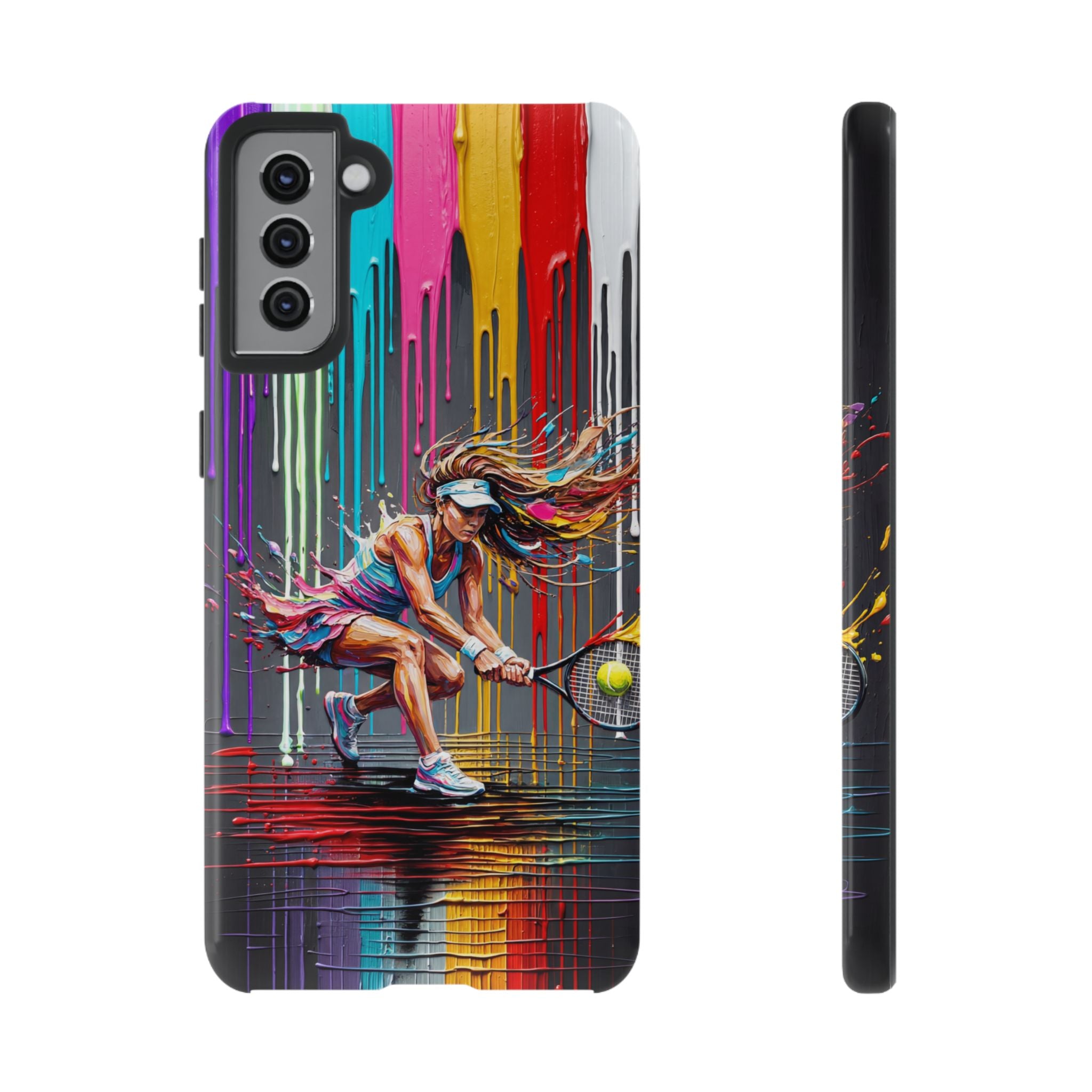 Colour Splash Tennis Samsung Galaxy Phone Case | Vibrant Female Player Art