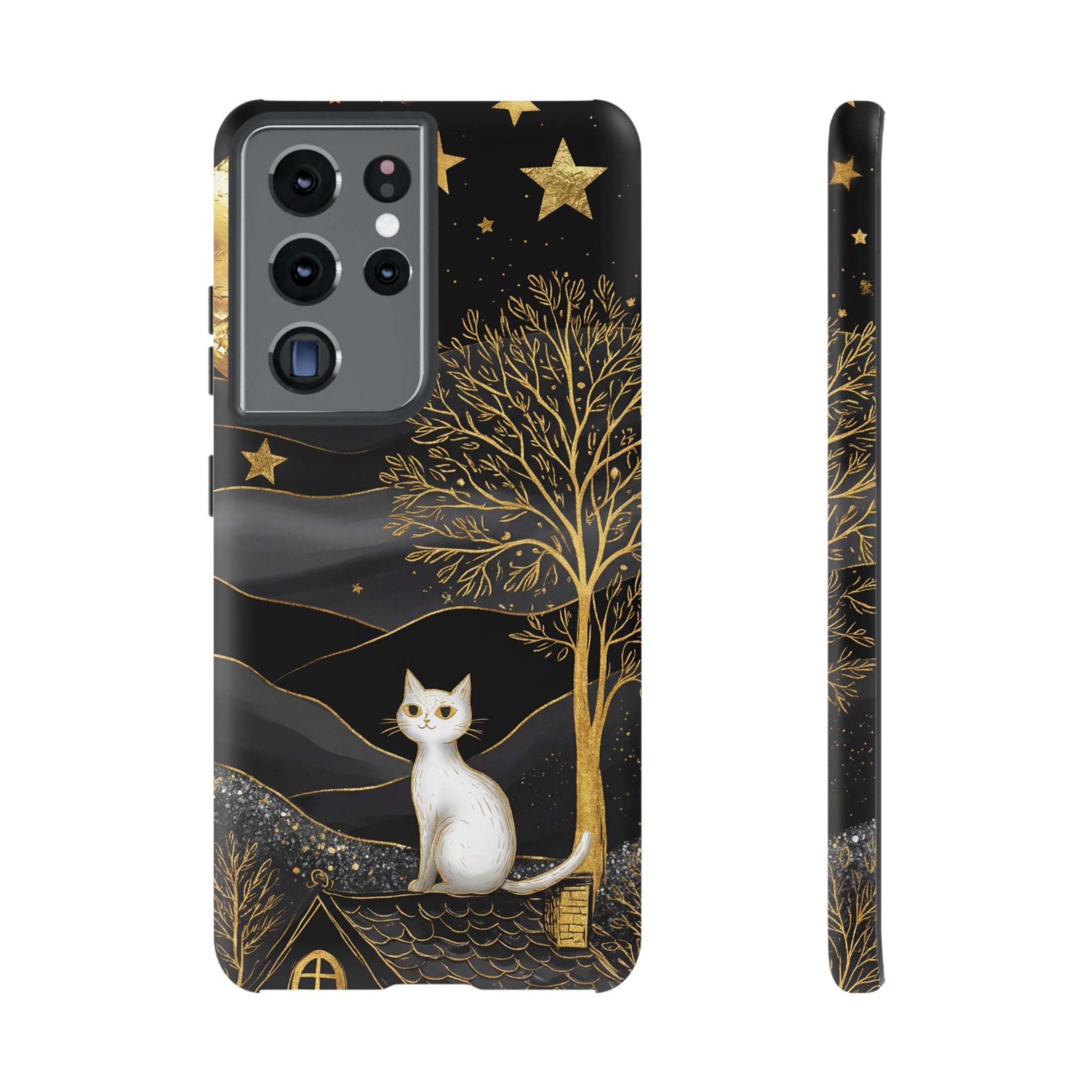Gold Moon & Celestial Cat Samsung Galaxy Case