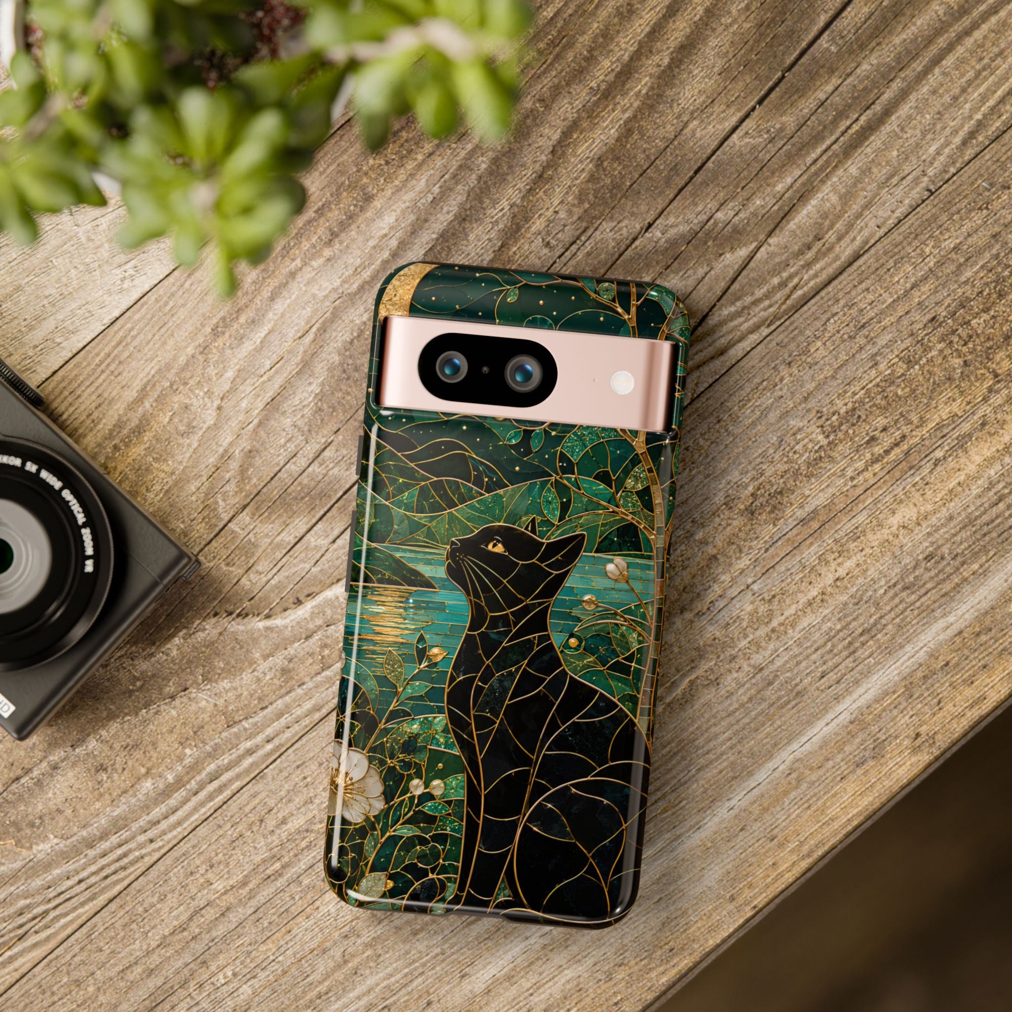 Black CatGoogle Pixel Phone Case | Enchanted Cat Art Cover