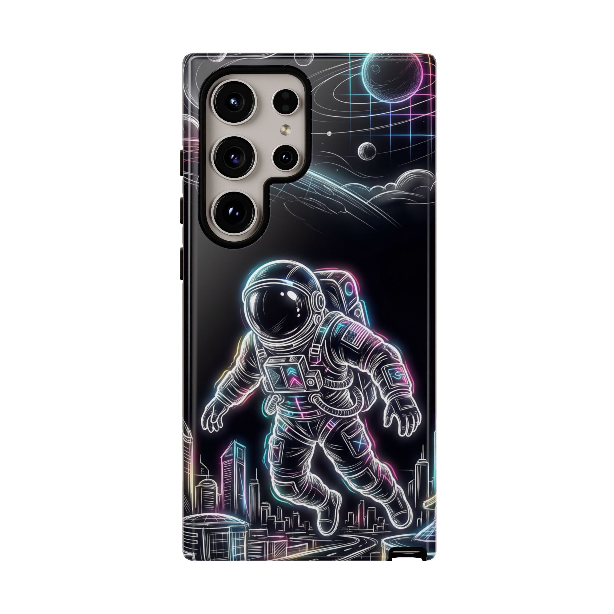 Space Explorer Astronaut Neon Samsung Galaxy Phone Case