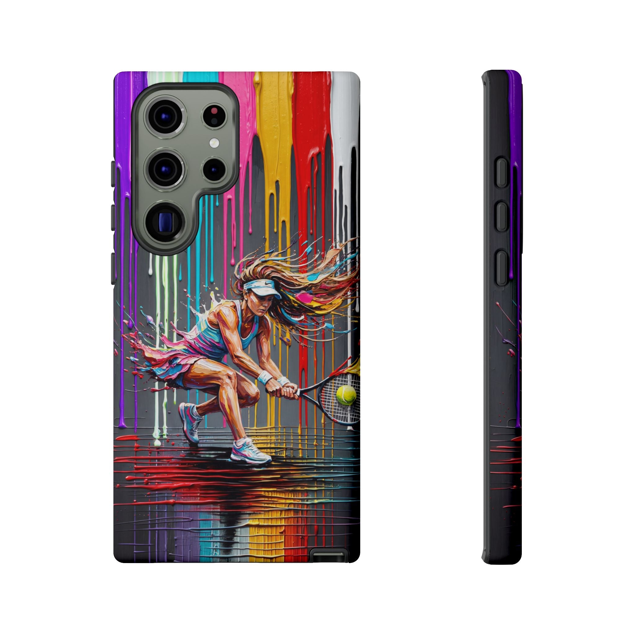 Colour Splash Tennis Samsung Galaxy Phone Case | Vibrant Female Player Art