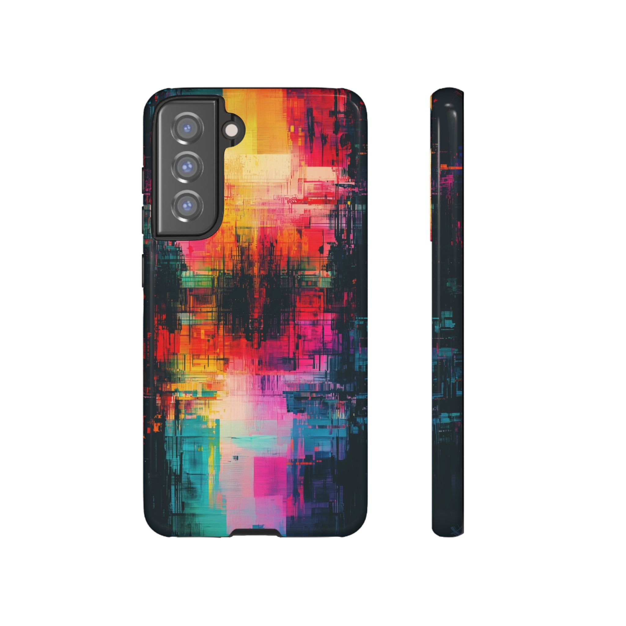 Abstract Neon Glitch Art Tough Samsung Galaxy Case