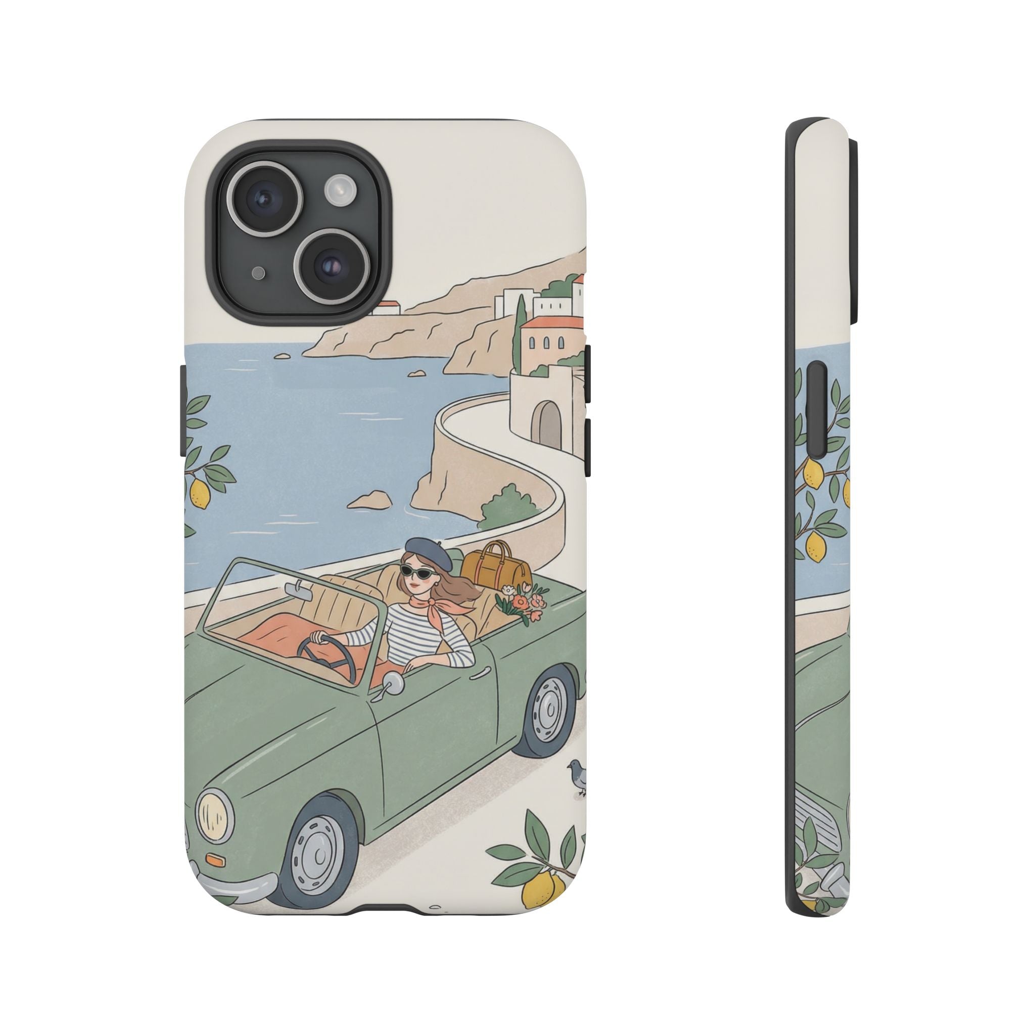 Retro Coastal Road Trip Design iPhone Case