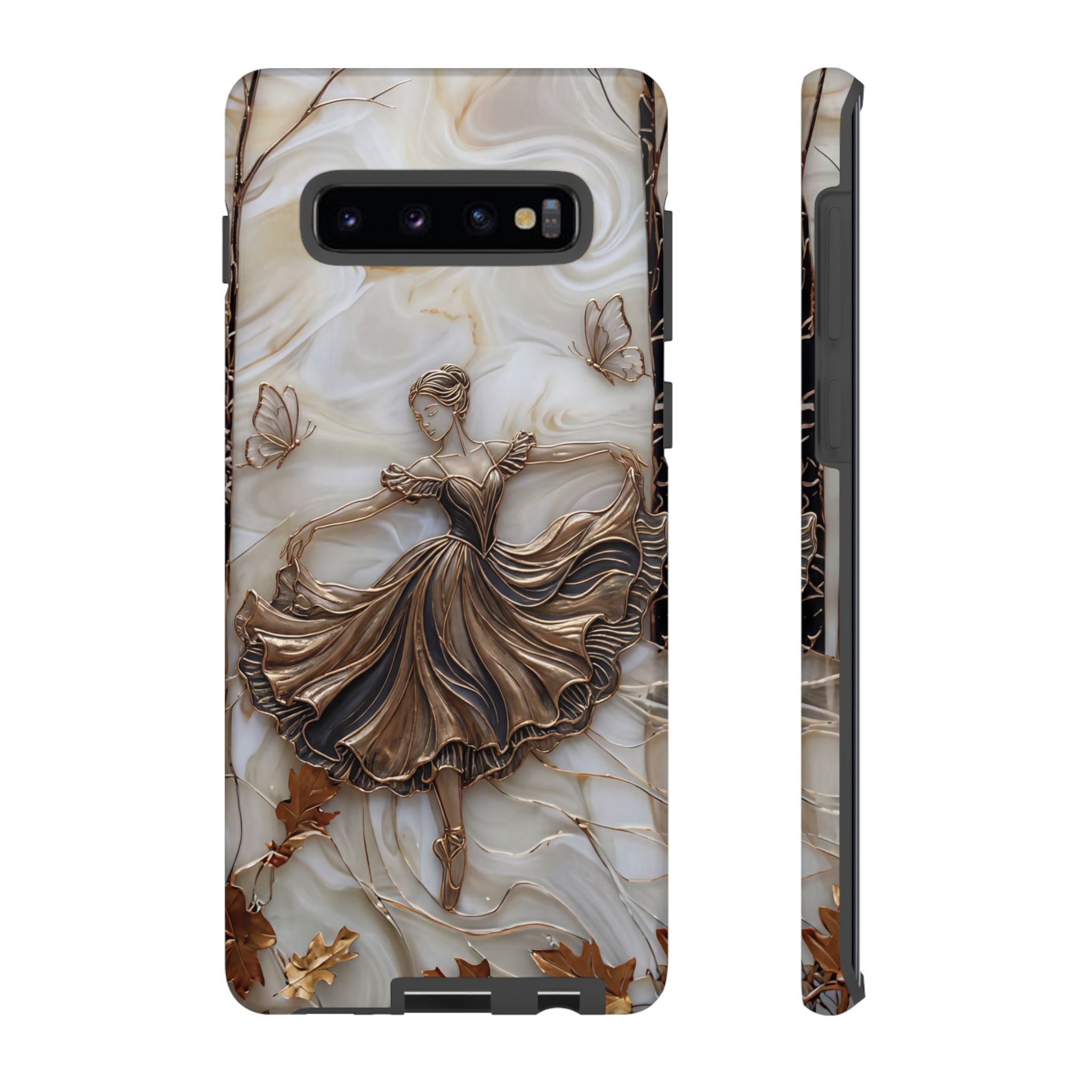Elegant Bronze Ballerina Dance Design Samsung Galaxy Case