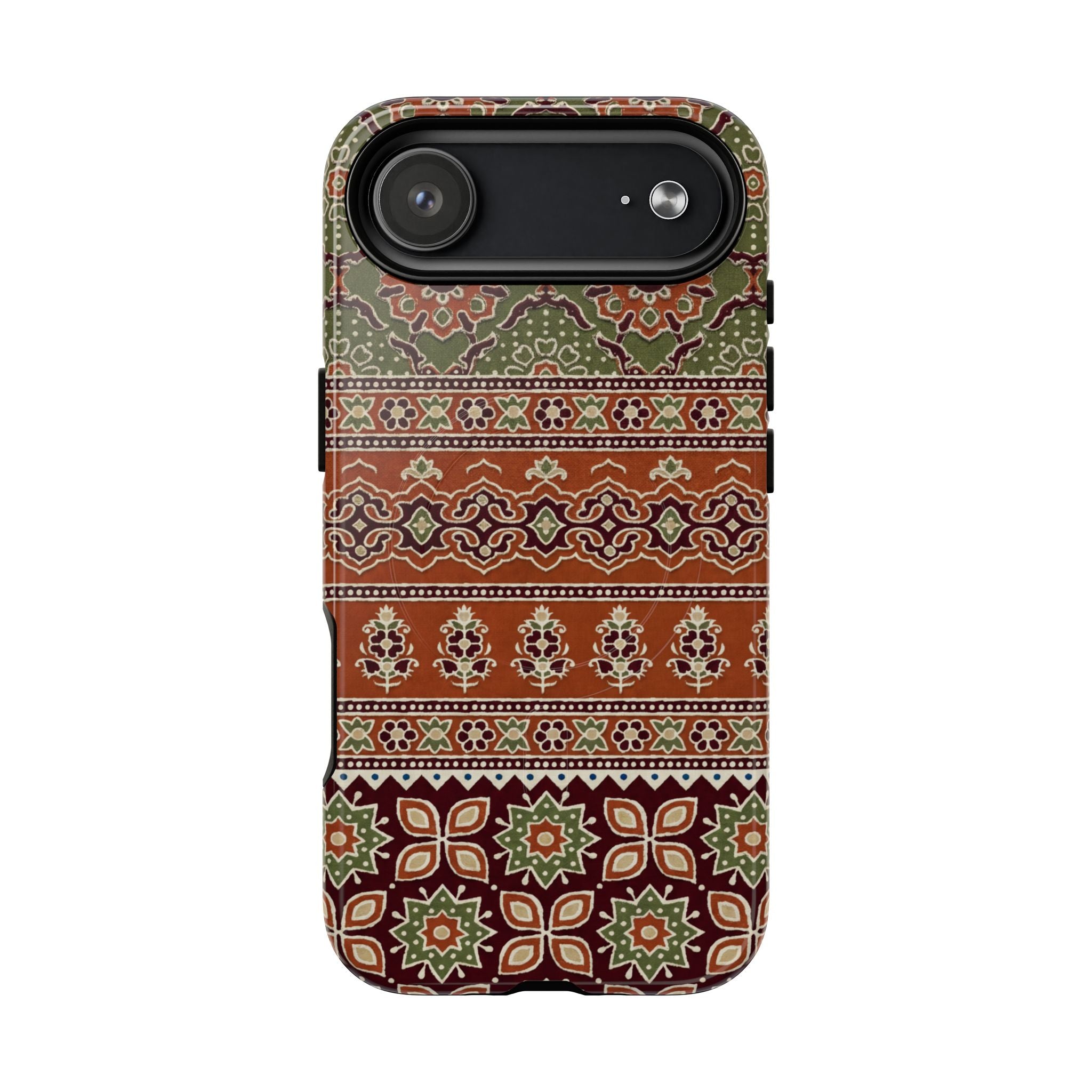 Batik Floral Protective Tough MagSafe iPhone Case