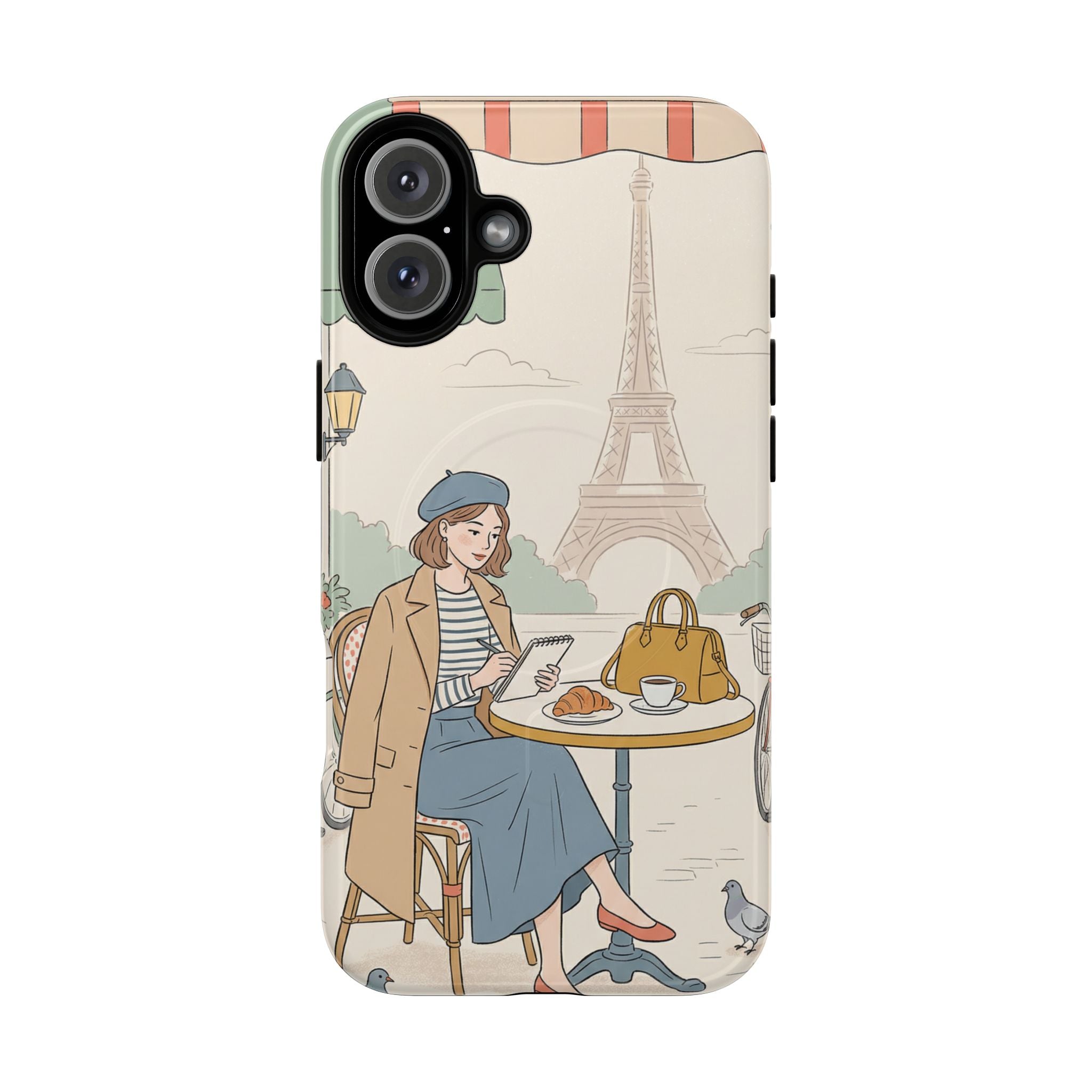 Paris Cafe MagSafe iPhone Case | Cute Vintage Eiffel Tower Travel