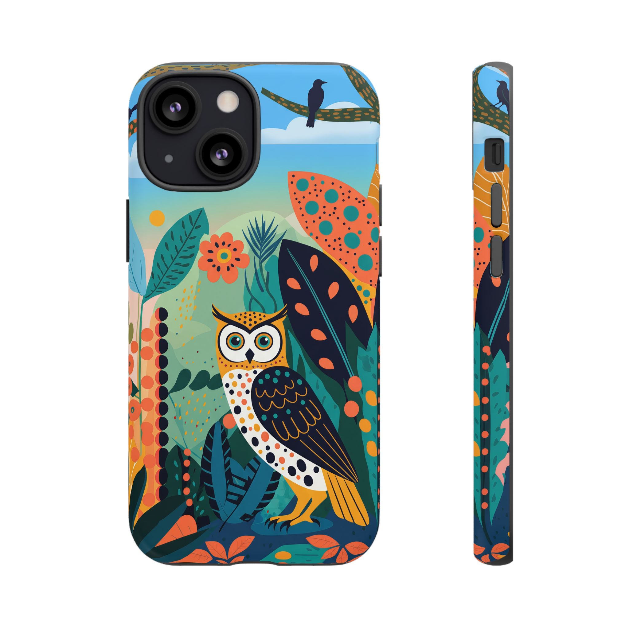 Botanical Forest Colourful Owl iPhone Case