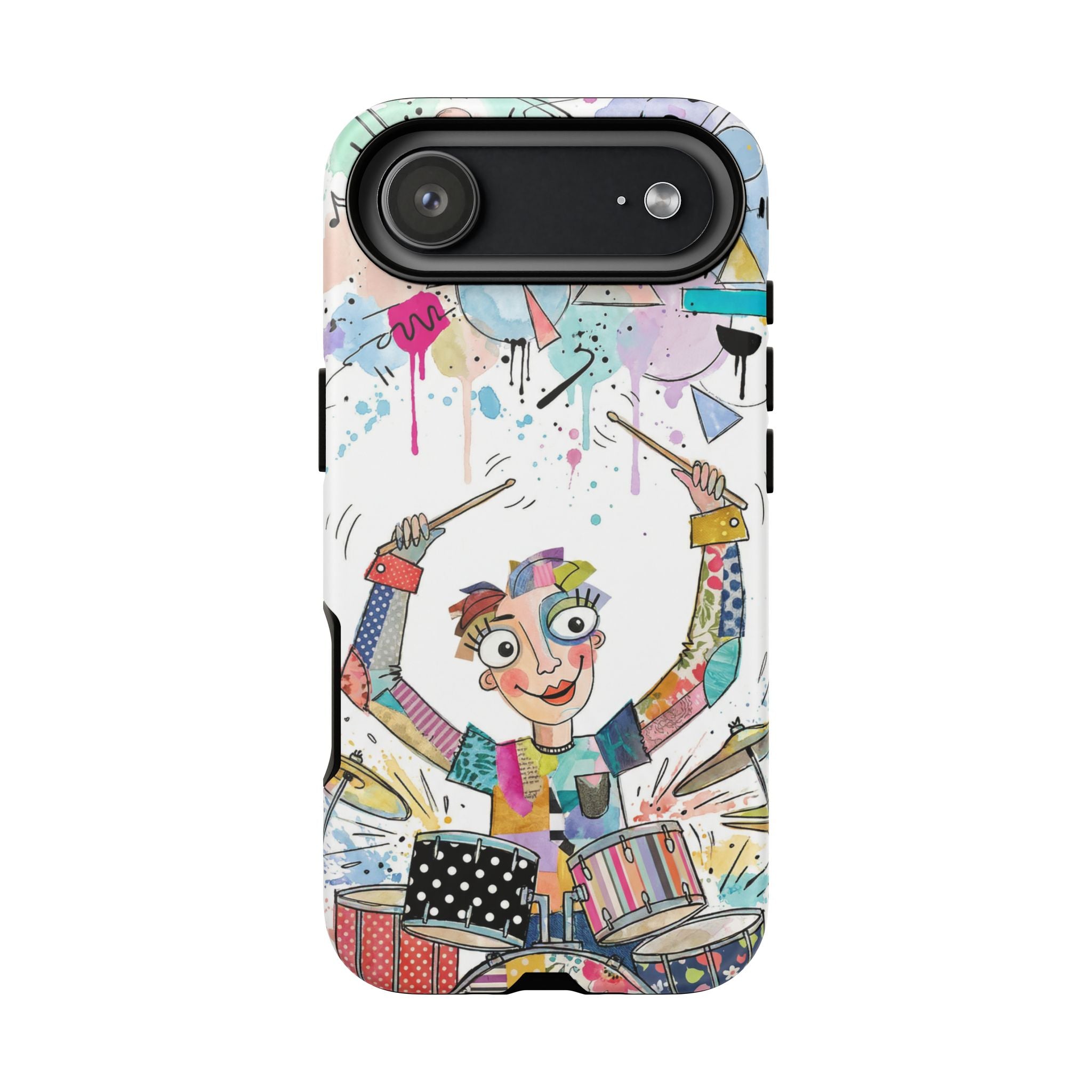 Drummer Boy iPhone Case | Colorful Cartoon Drum Kit Protective Cover