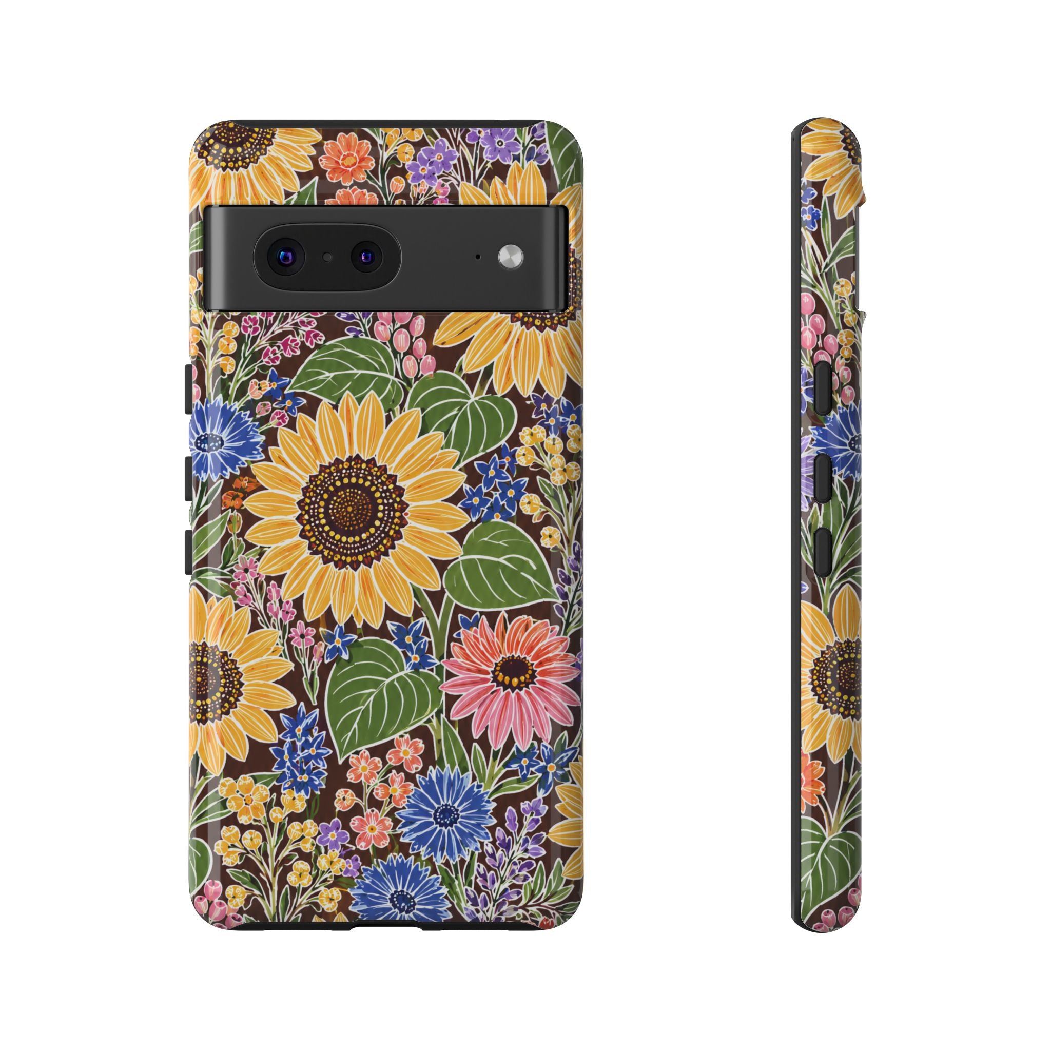 Sunflower & Wildflower Pattern Tough Google Pixel Phone Case