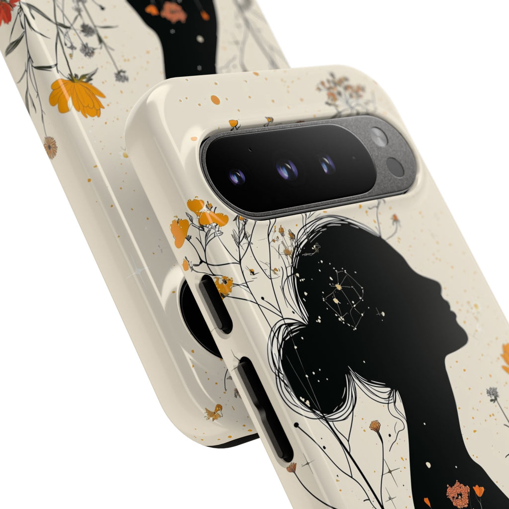 Floral Silhouette Google Pixel Case | Botanical Woman