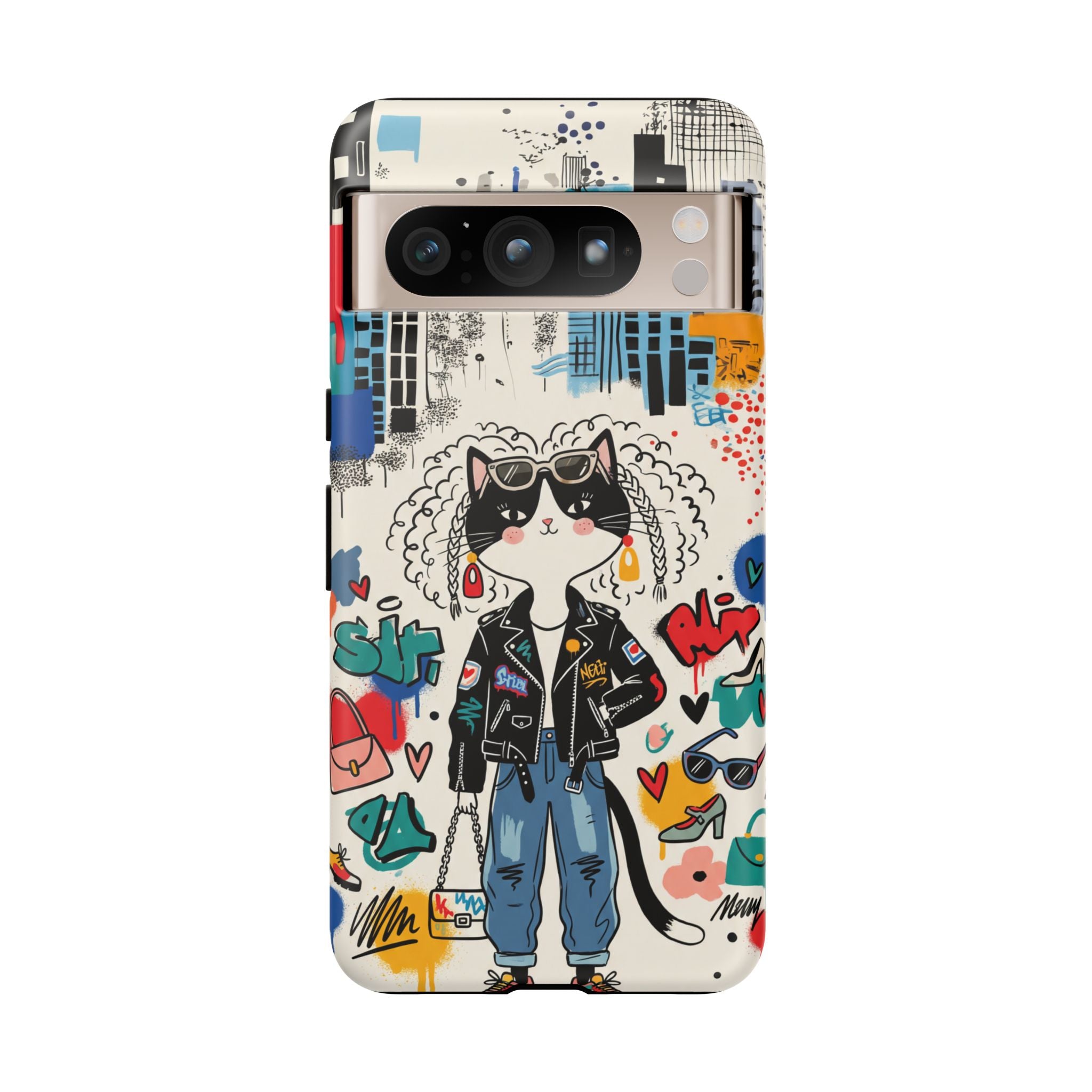 Punk City Cat Graffiti Design Google Pixel Phone Case