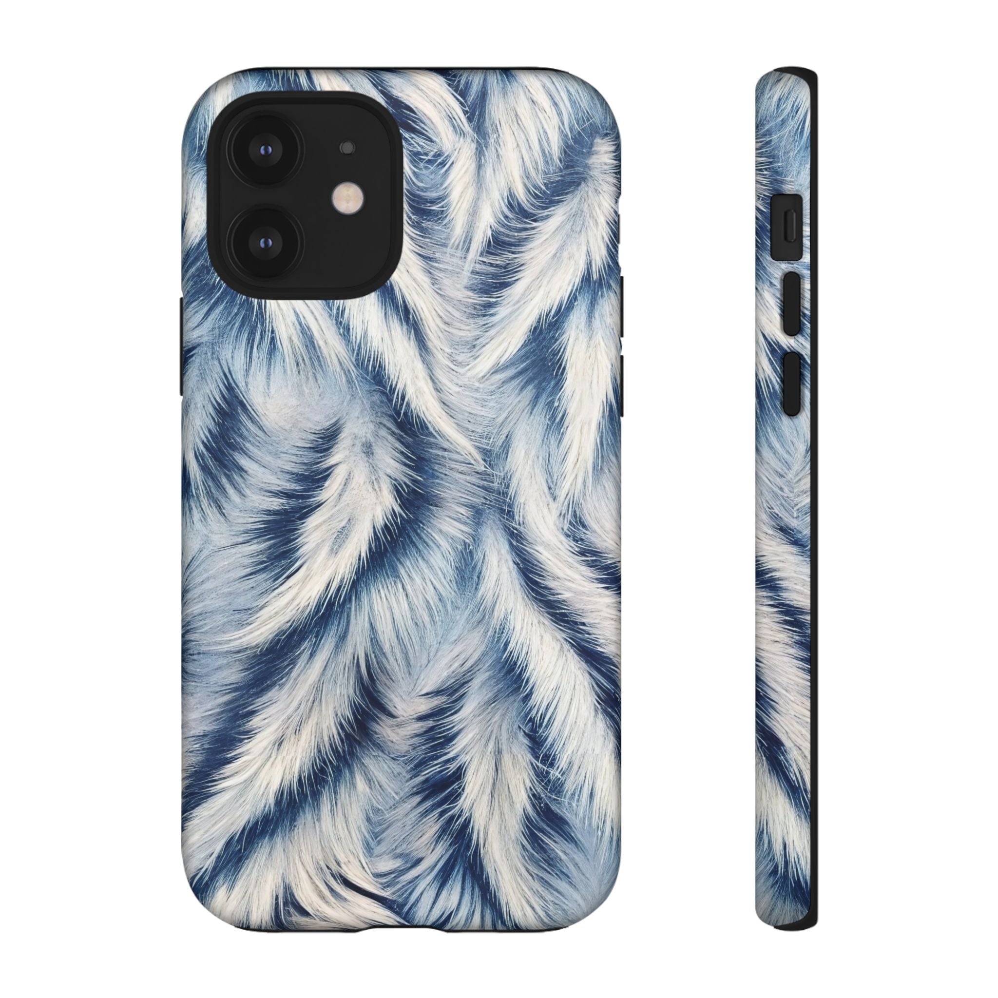 Blue Faux Fur Texture Protective Tough iPhone Case