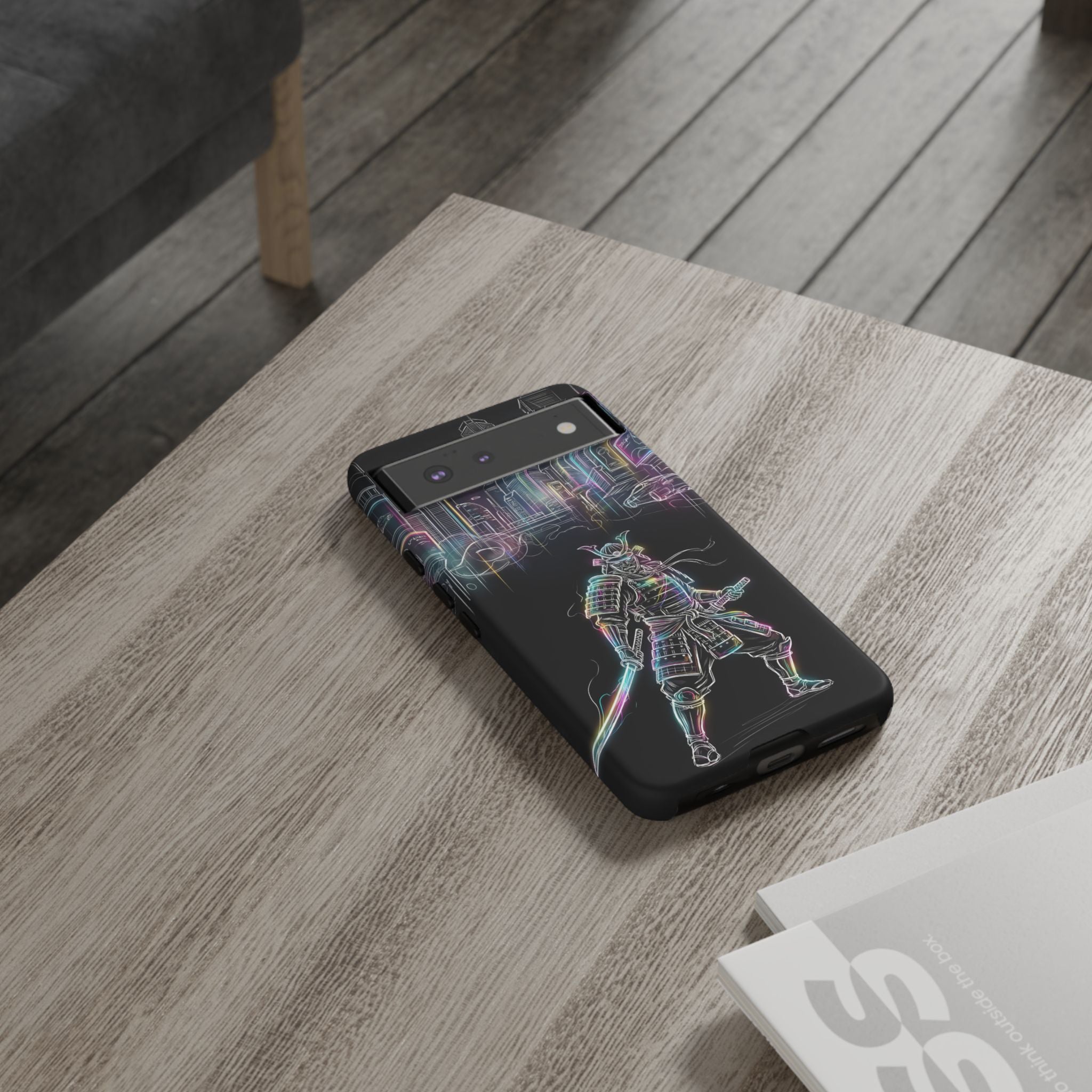 Neon Samurai Google Pixel Phone Case | Cyberpunk City Armor