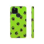 Neon Paw Print Tough Google Pixel Case — Shockproof Pet Lover iPhone Cover