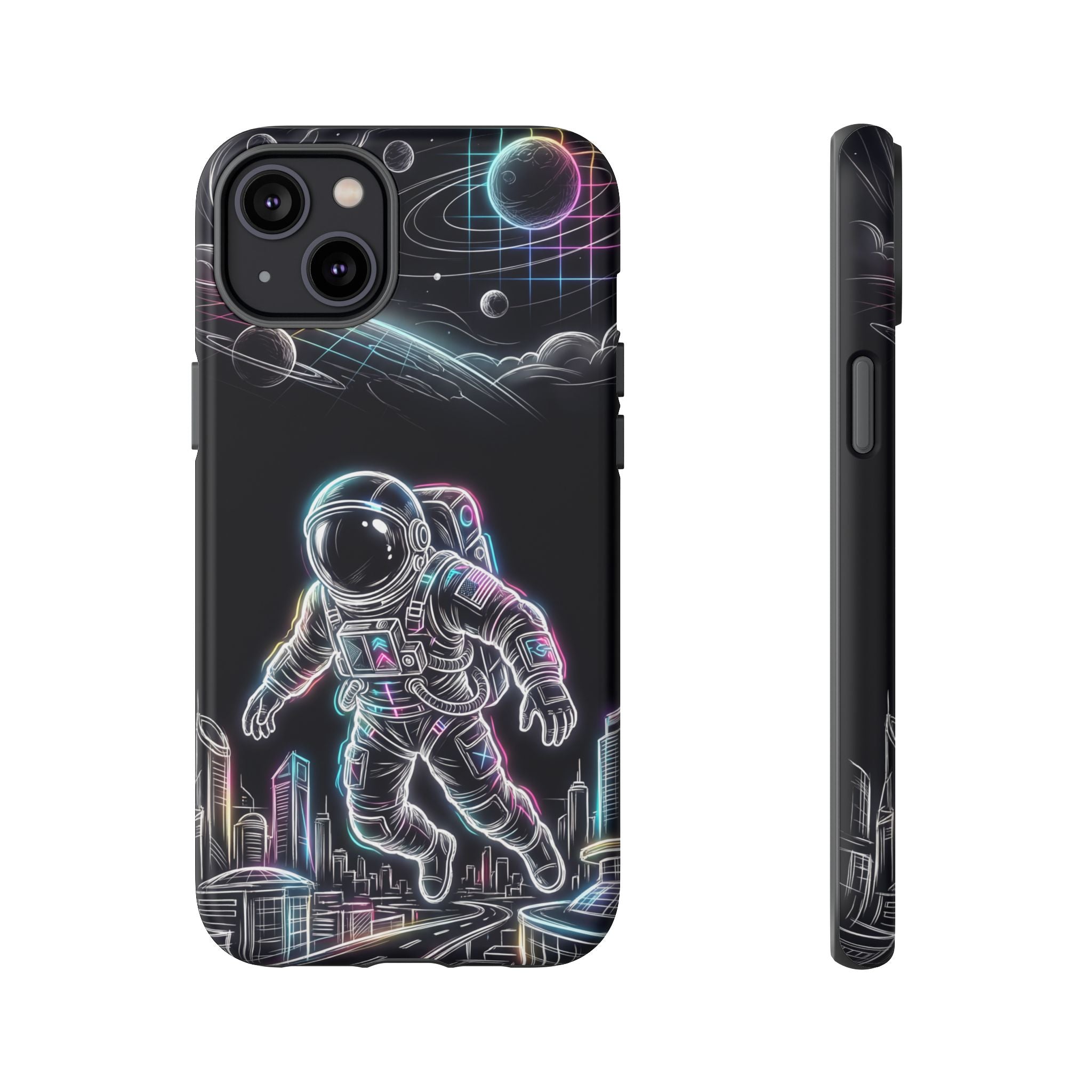Space Explorer Astronaut Neon iPhone Case