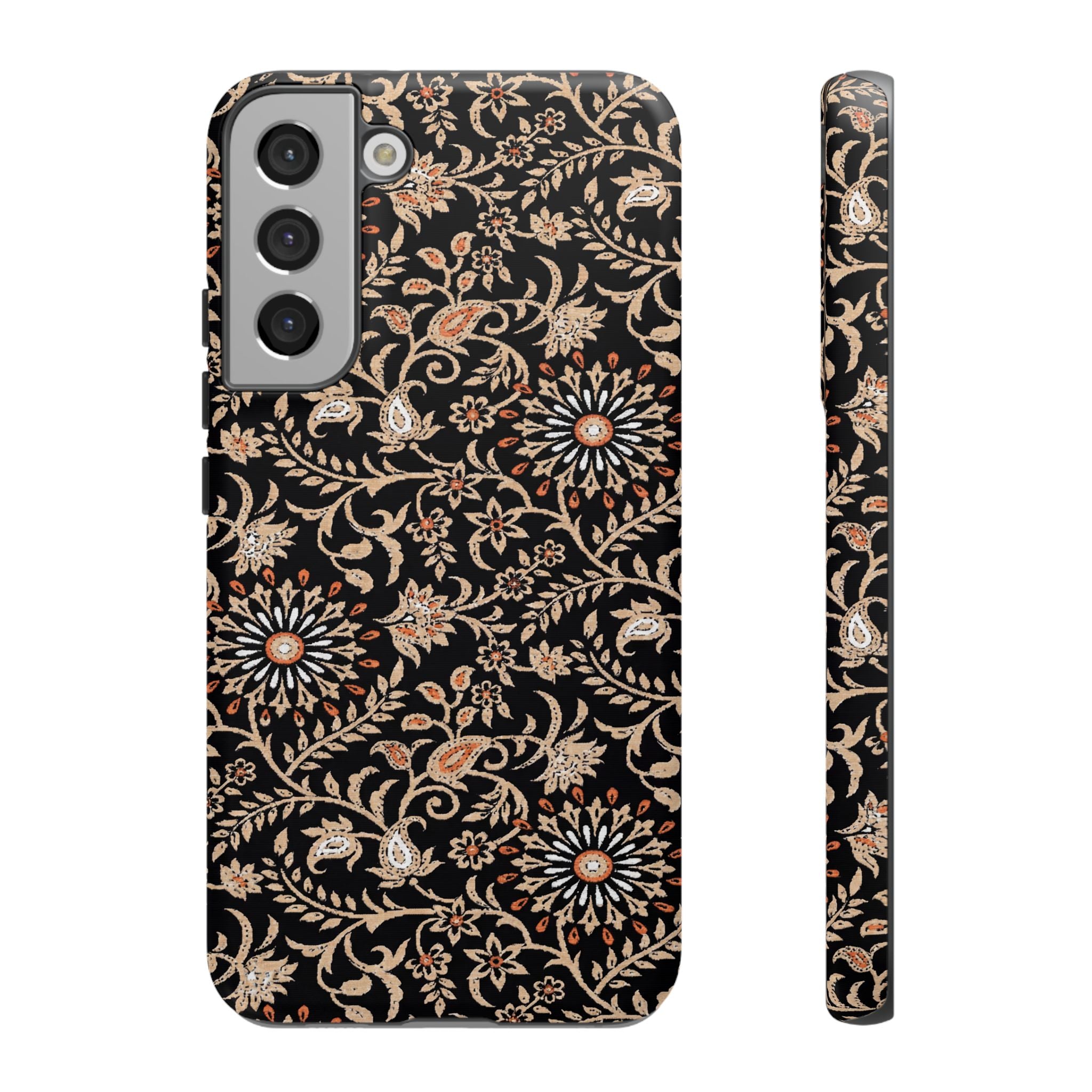Batik Floral Black Ornate Daisies Tough Samsung Galaxy Case