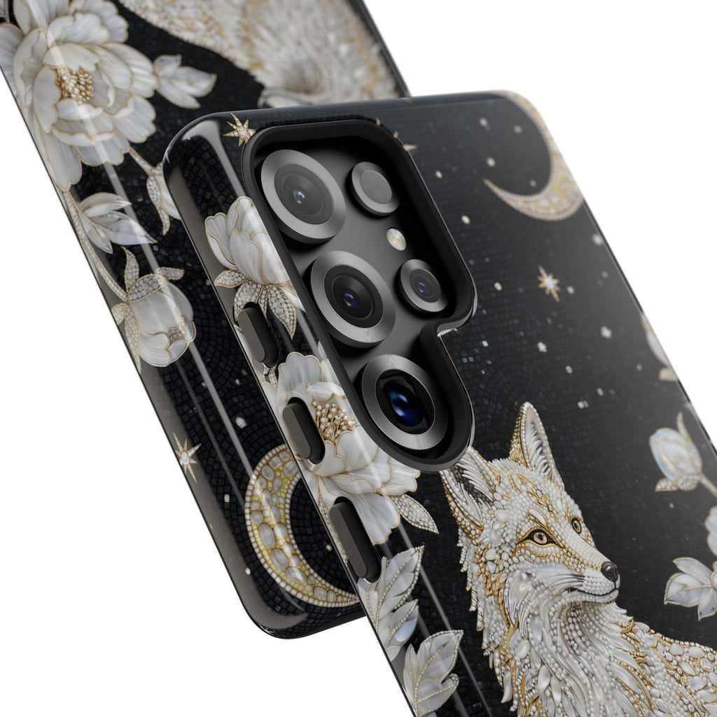 Mystic Fox Moon Samsung Galaxy Phone Case | Celestial Floral Phone Cover