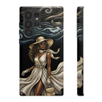 Samsung Galaxy Phone Case | Elegant Black Woman in Flowing Dress by the Sea